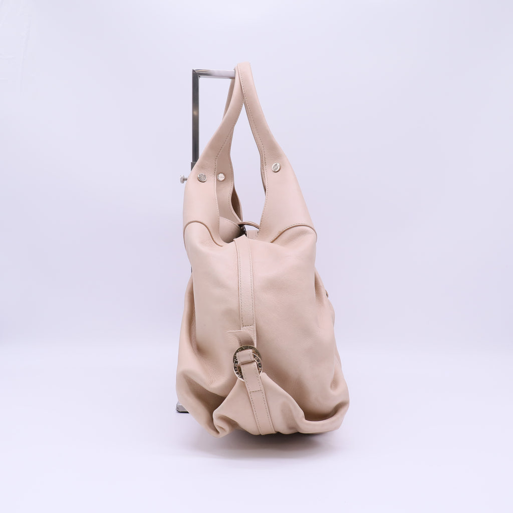 Bvlgari Bvlgari Off-White Leather Chandra Hobo twins B21043