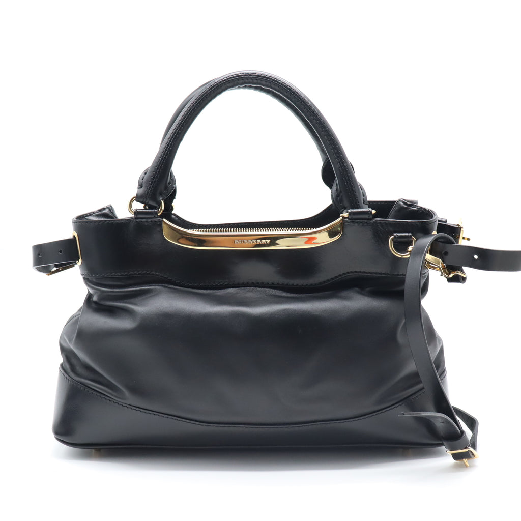 Black Soft Leather Bridle Small Hepburn Satchel Bag B21657