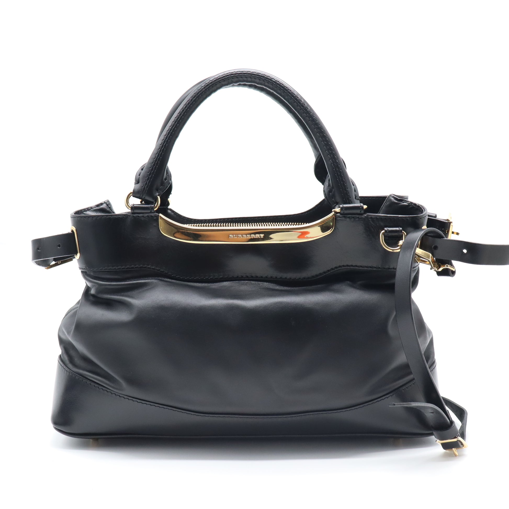 Black Soft Leather Bridle Small Hepburn Satchel Bag B21657