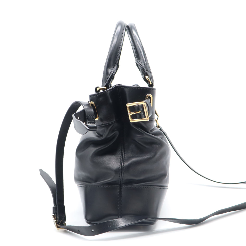 Black Soft Leather Bridle Small Hepburn Satchel Bag B21657