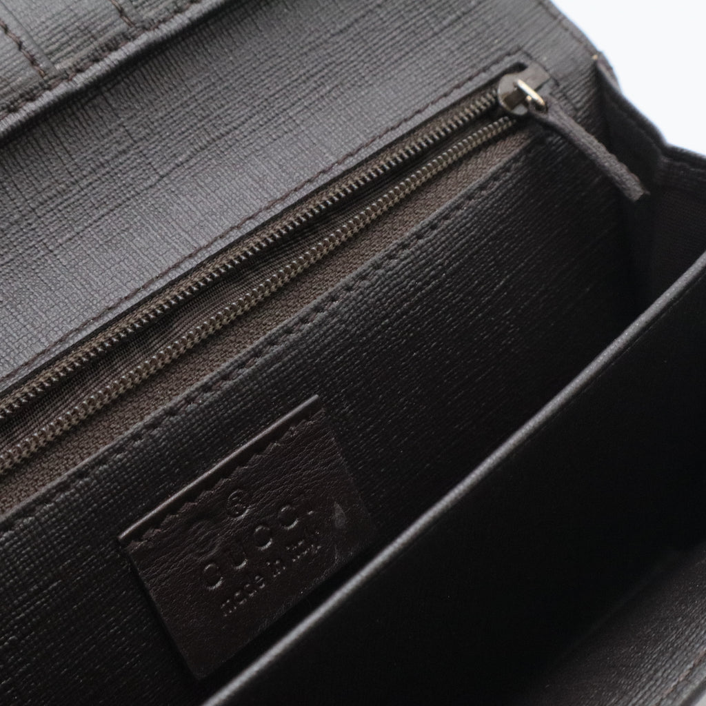 Interlocking G French Wallet GG Coated Canvas Long