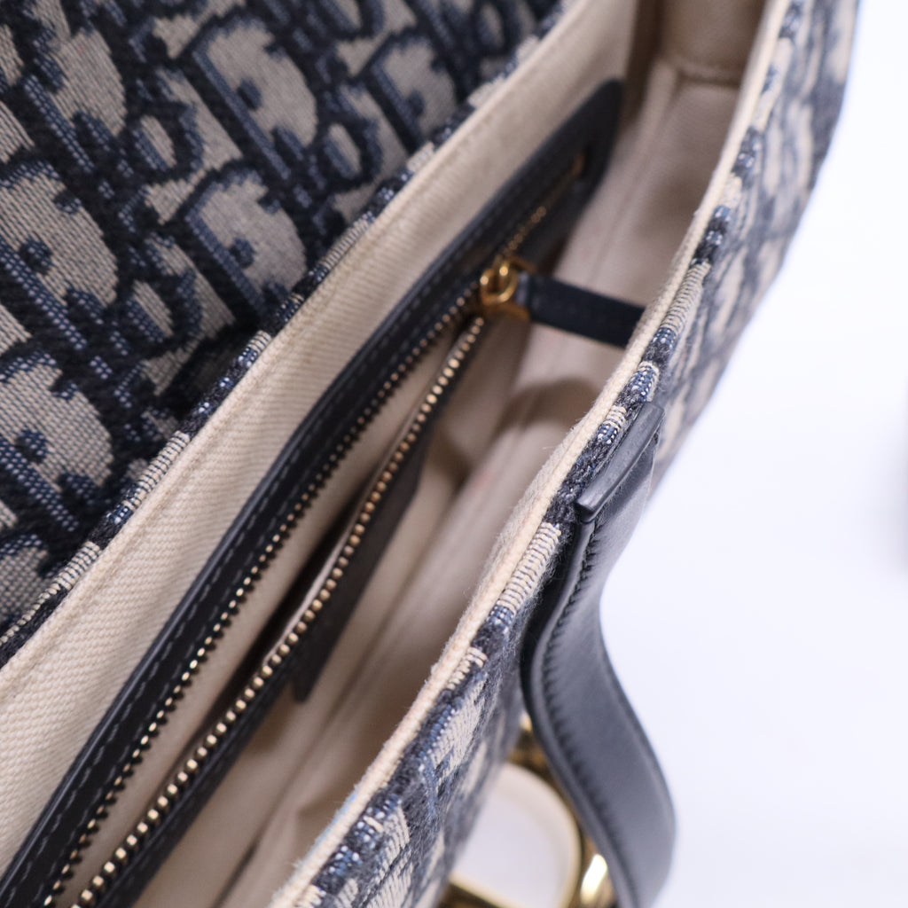 Christian Dior Saddle Handbag Oblique Canvas Medium twins LDJ4198