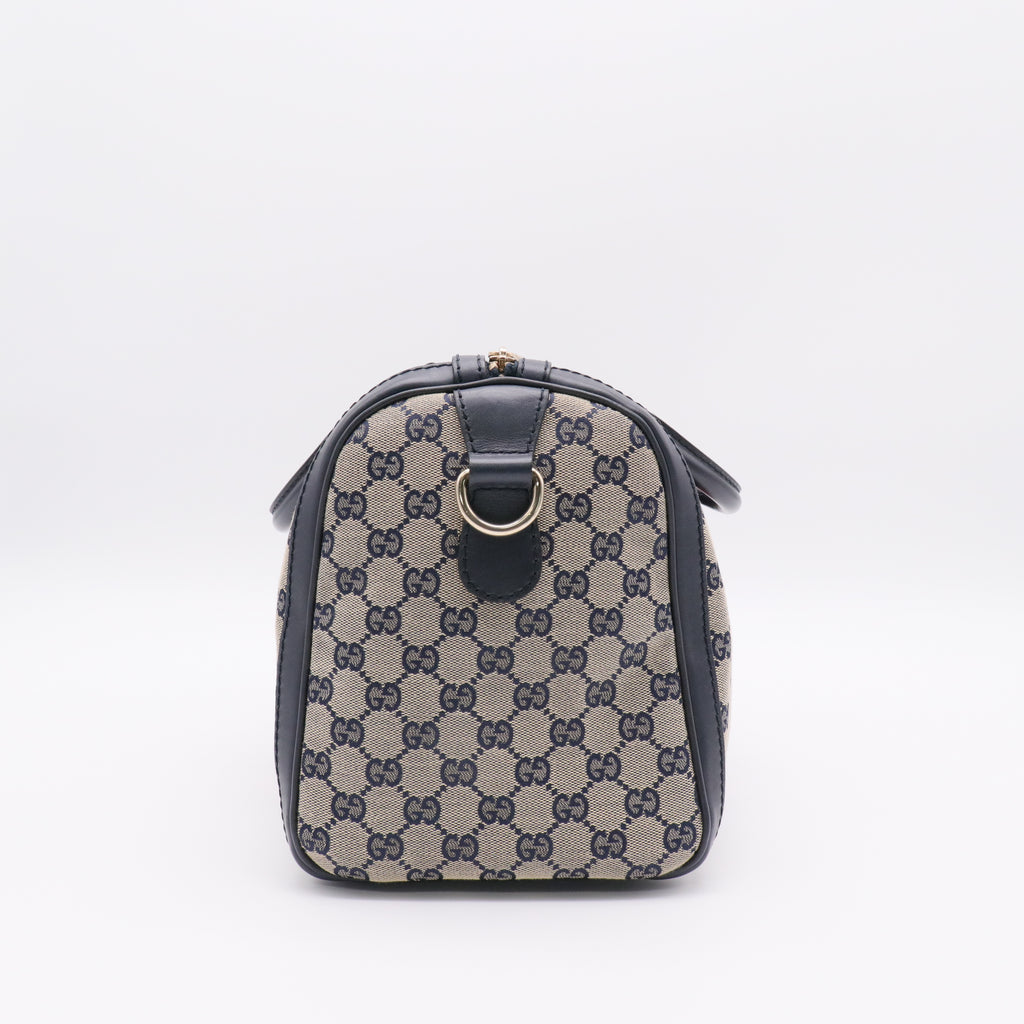Gucc GG Canvas Vintage Web Medium Boston Bag Twins B21661
