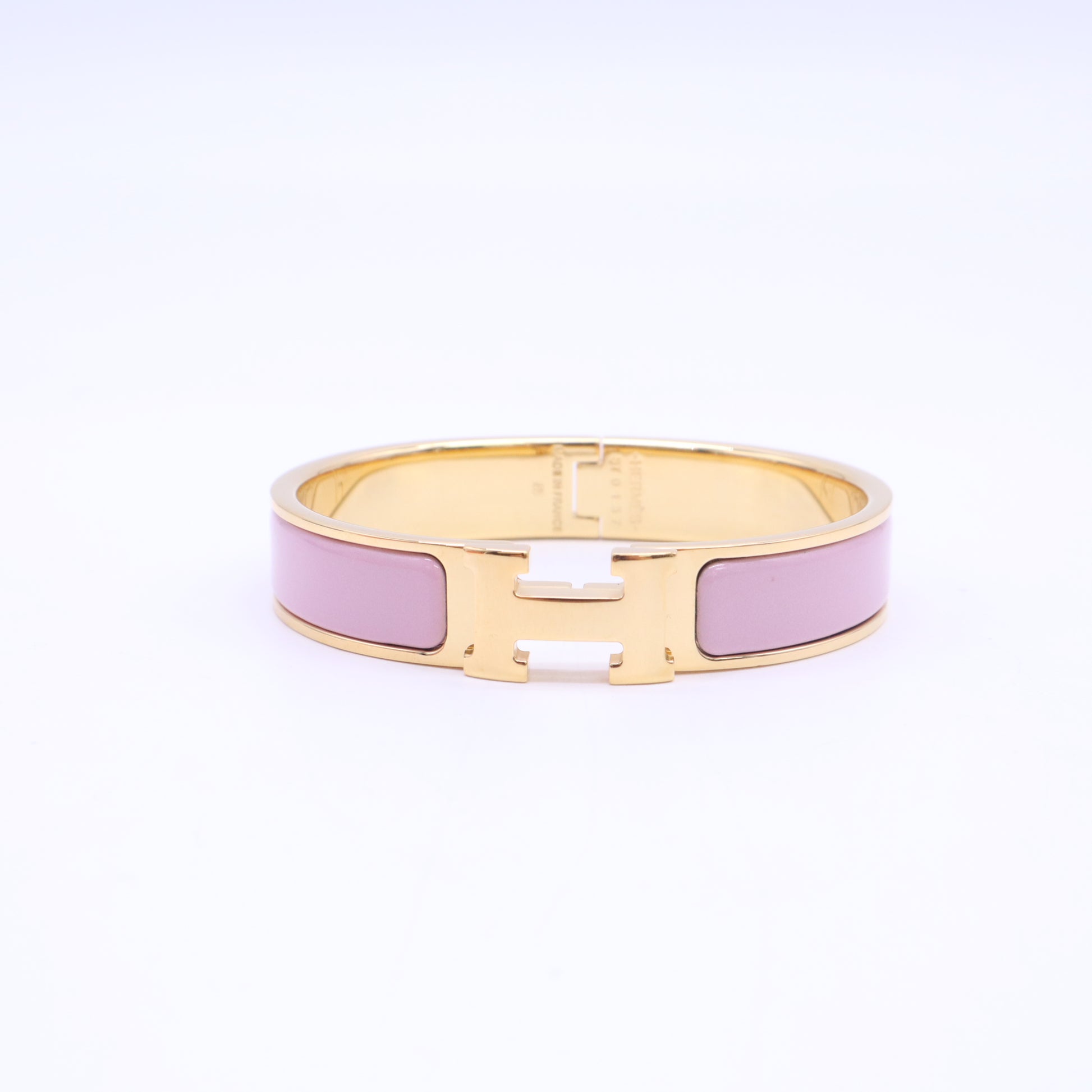 Hermes Clic H Bracelet Enamel Narrow Gold Twins W23078