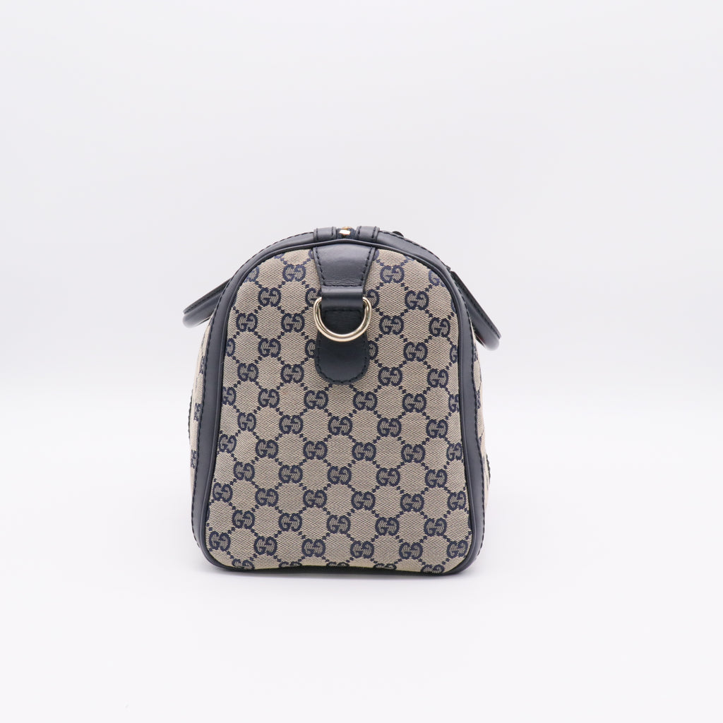 Gucc GG Canvas Vintage Web Medium Boston Bag Twins B21661