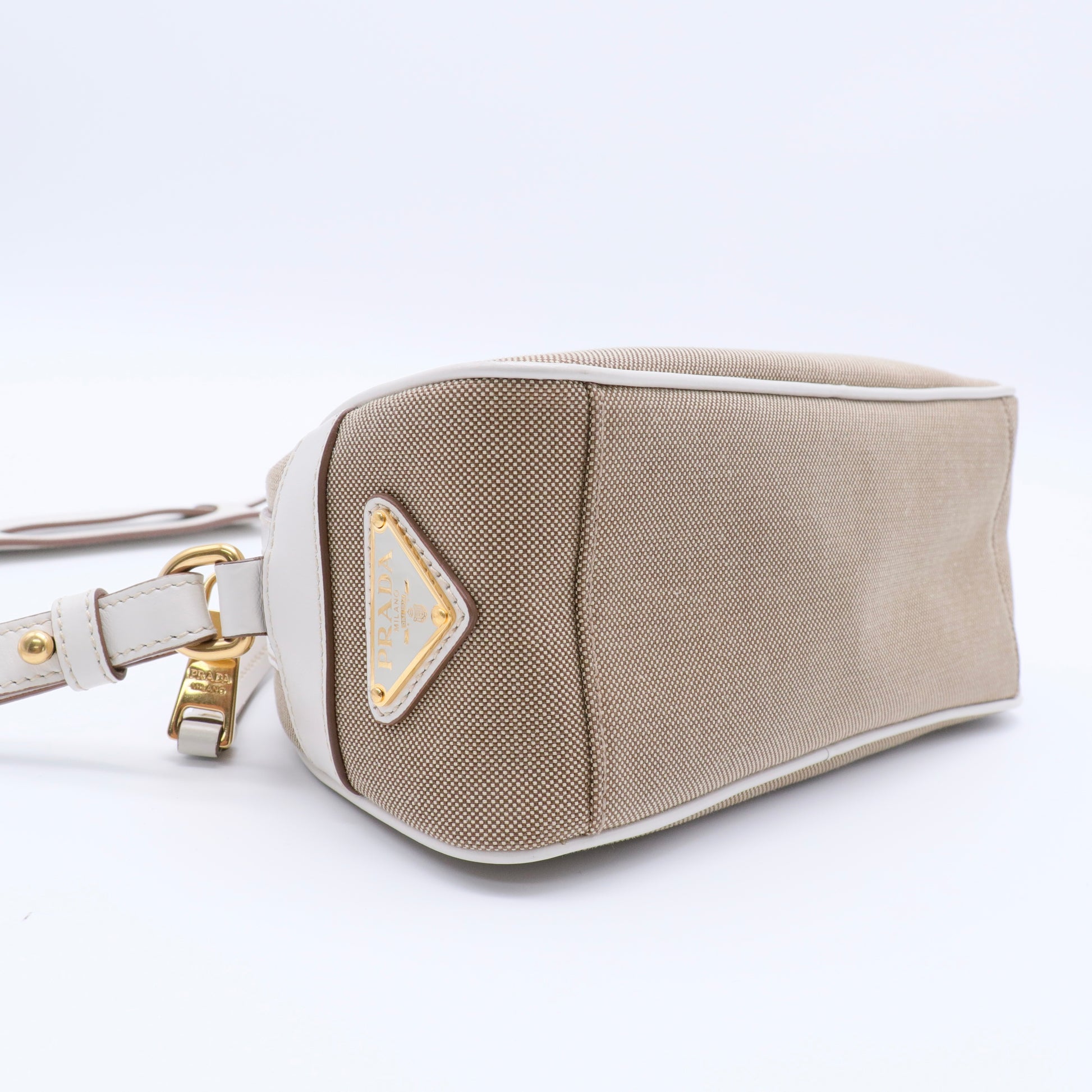 Canapa Canvas Crossbody Bag White Light brown twins