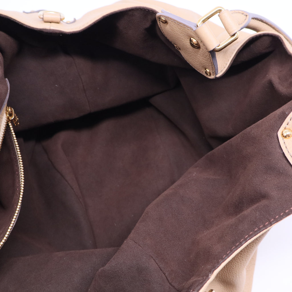 Beige Monogram Mahina Leather Surya L Bag B20121