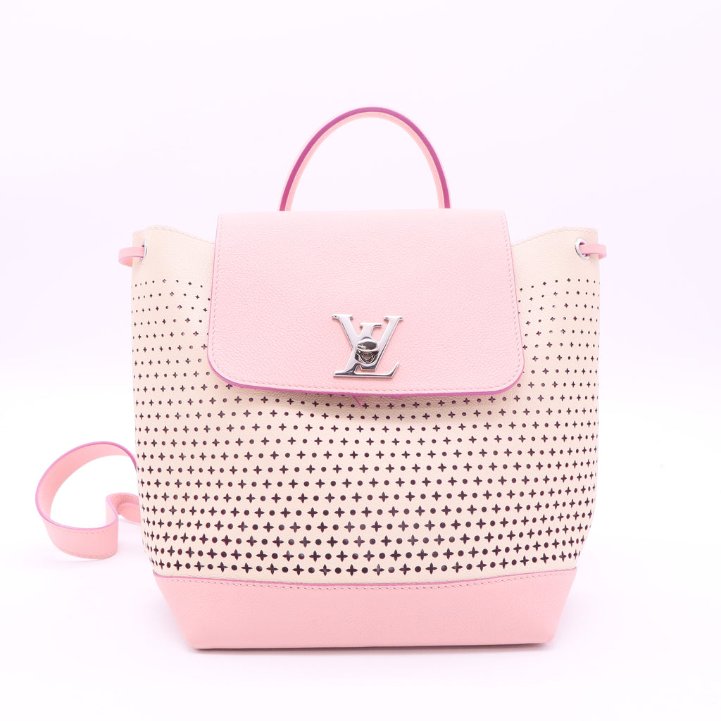 Lockme Backpack Medium Beige Leather twins