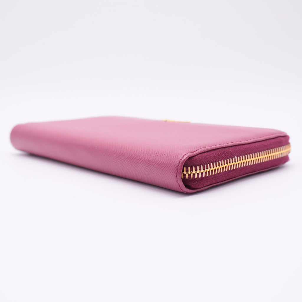 Saffiano Metal Zip Around Wallet Ibisco