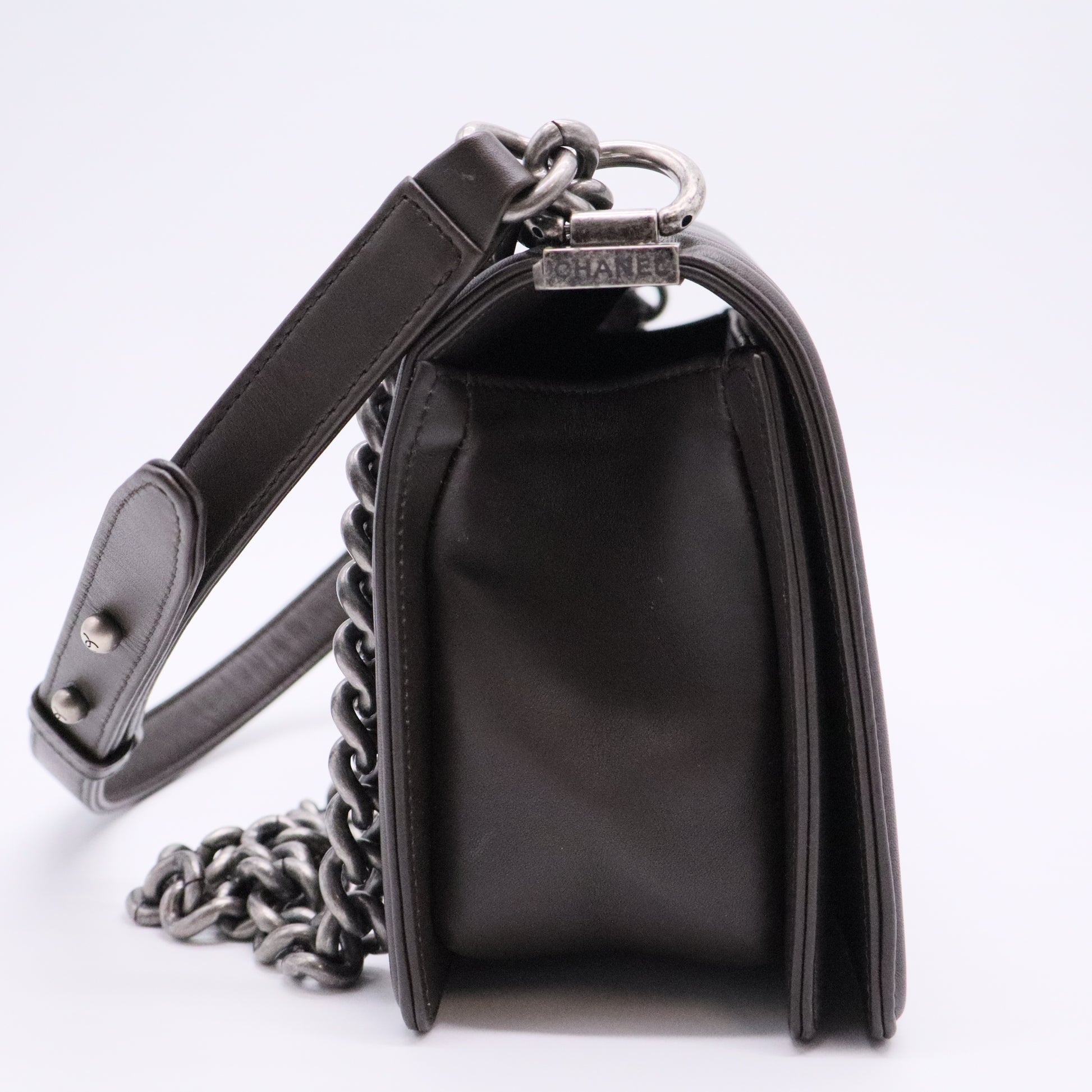 Boy Flap Bag Chevron Pleated Lambskin Old