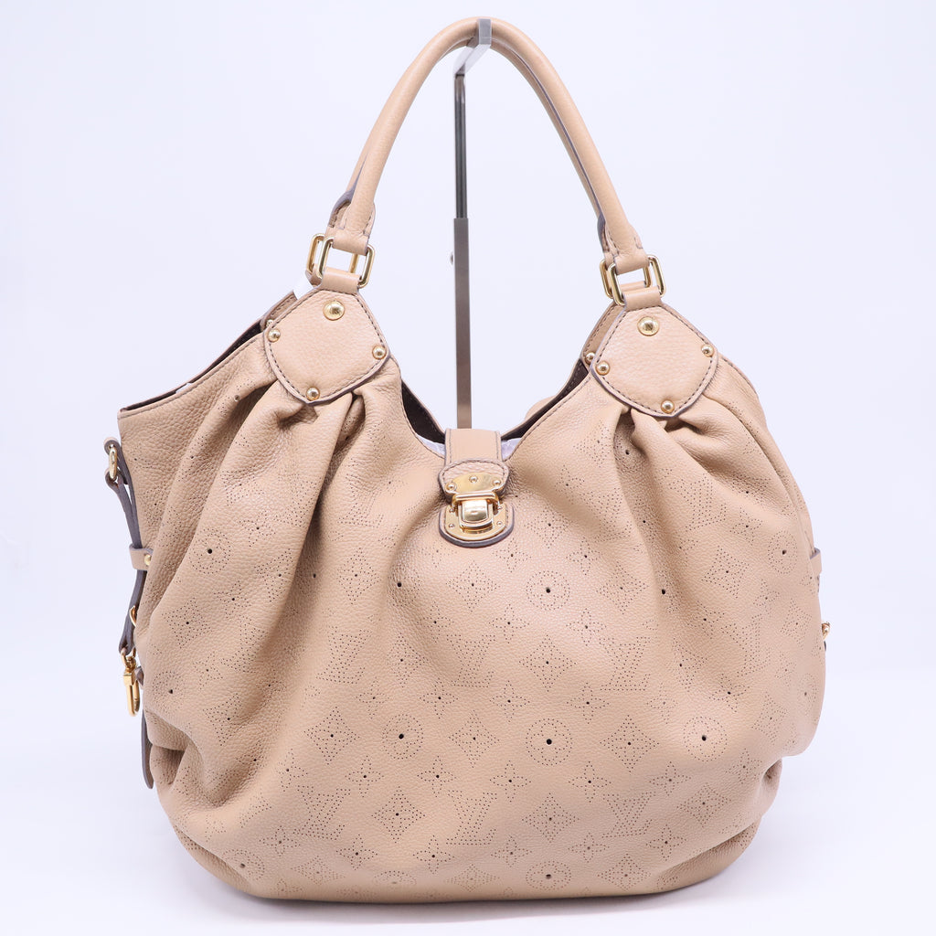 Beige Monogram Mahina Leather Surya L Bag B20121