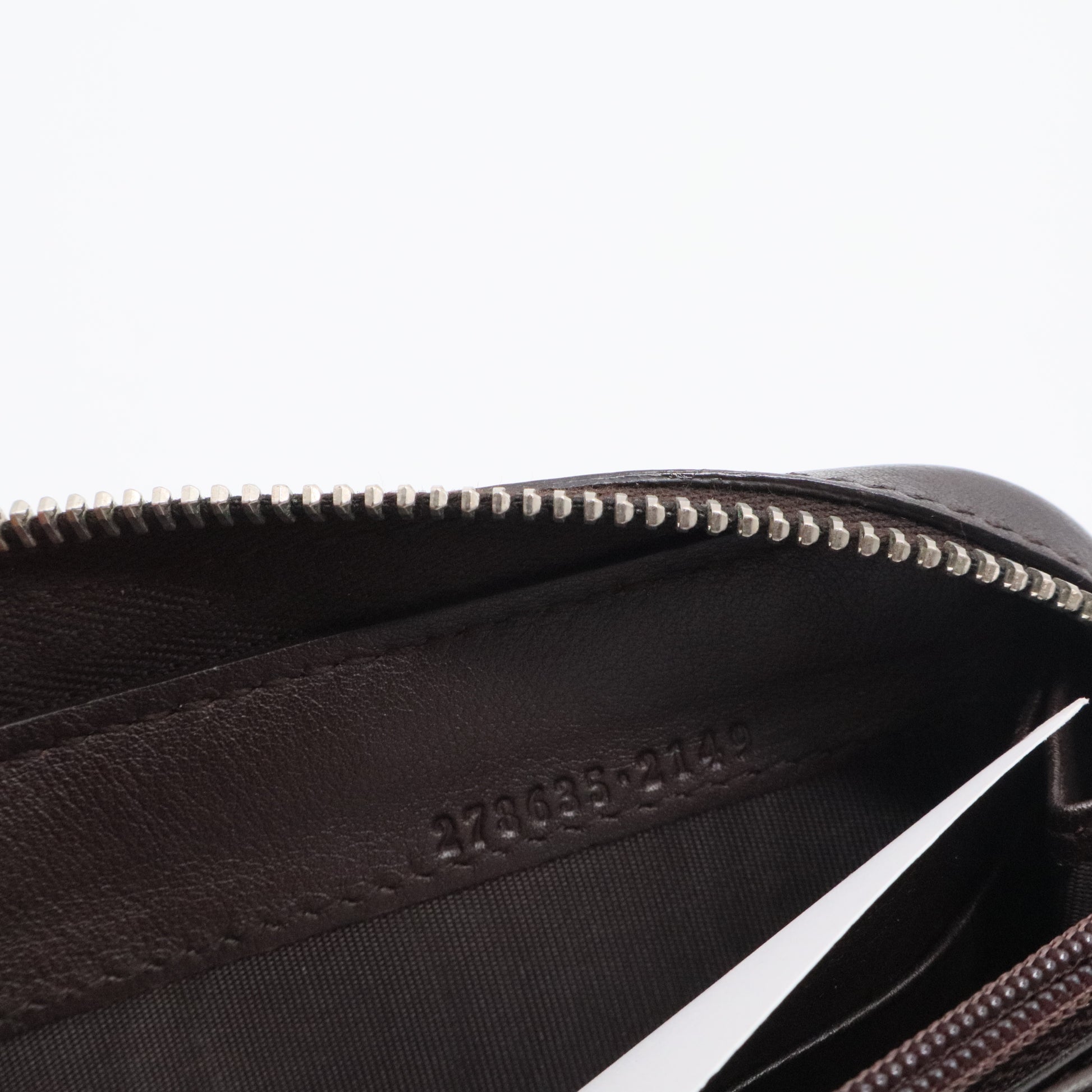 Gucci  Micro GG ssima Leather Zip Around XL Wallet Dark Brown