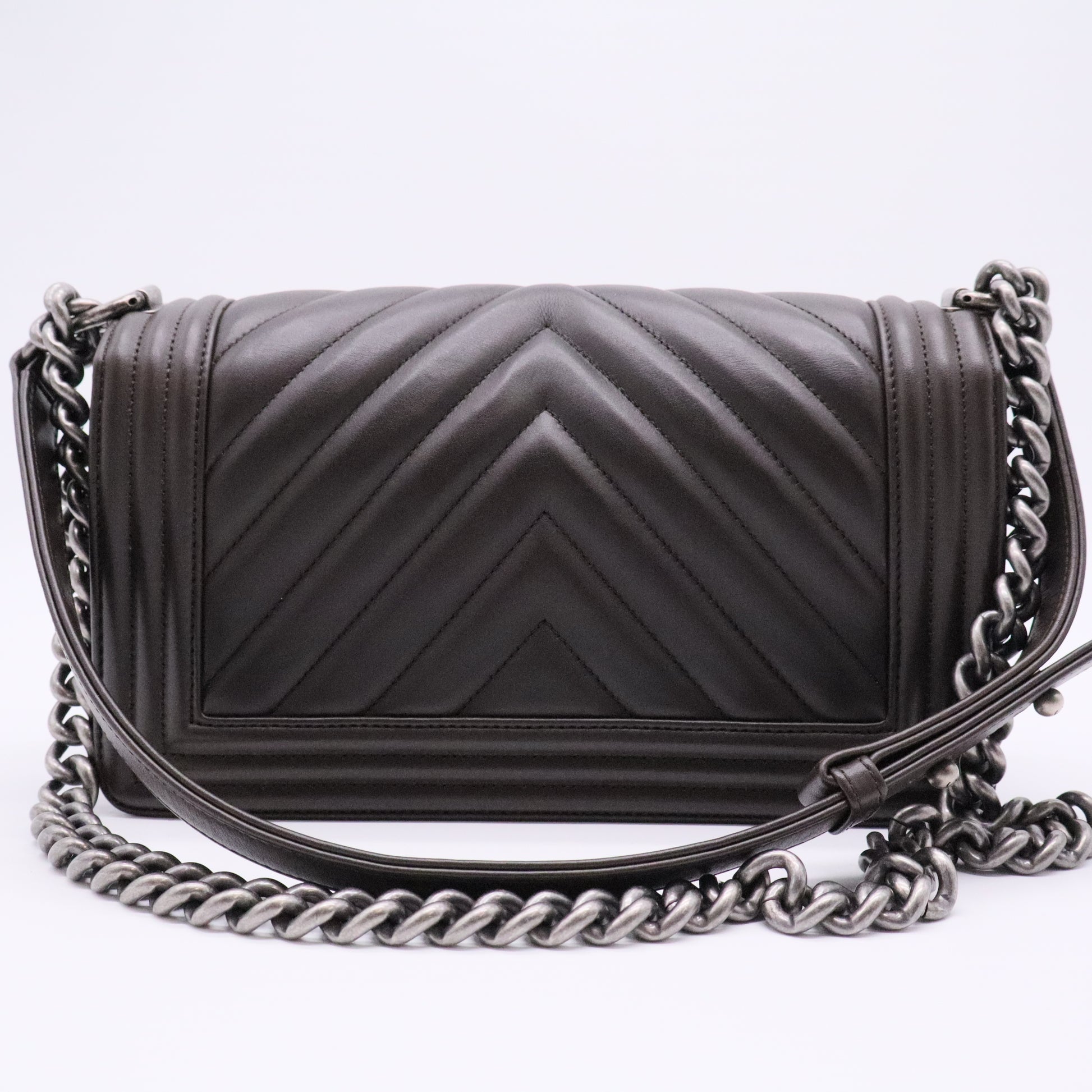 Boy Flap Bag Chevron Pleated Lambskin Old