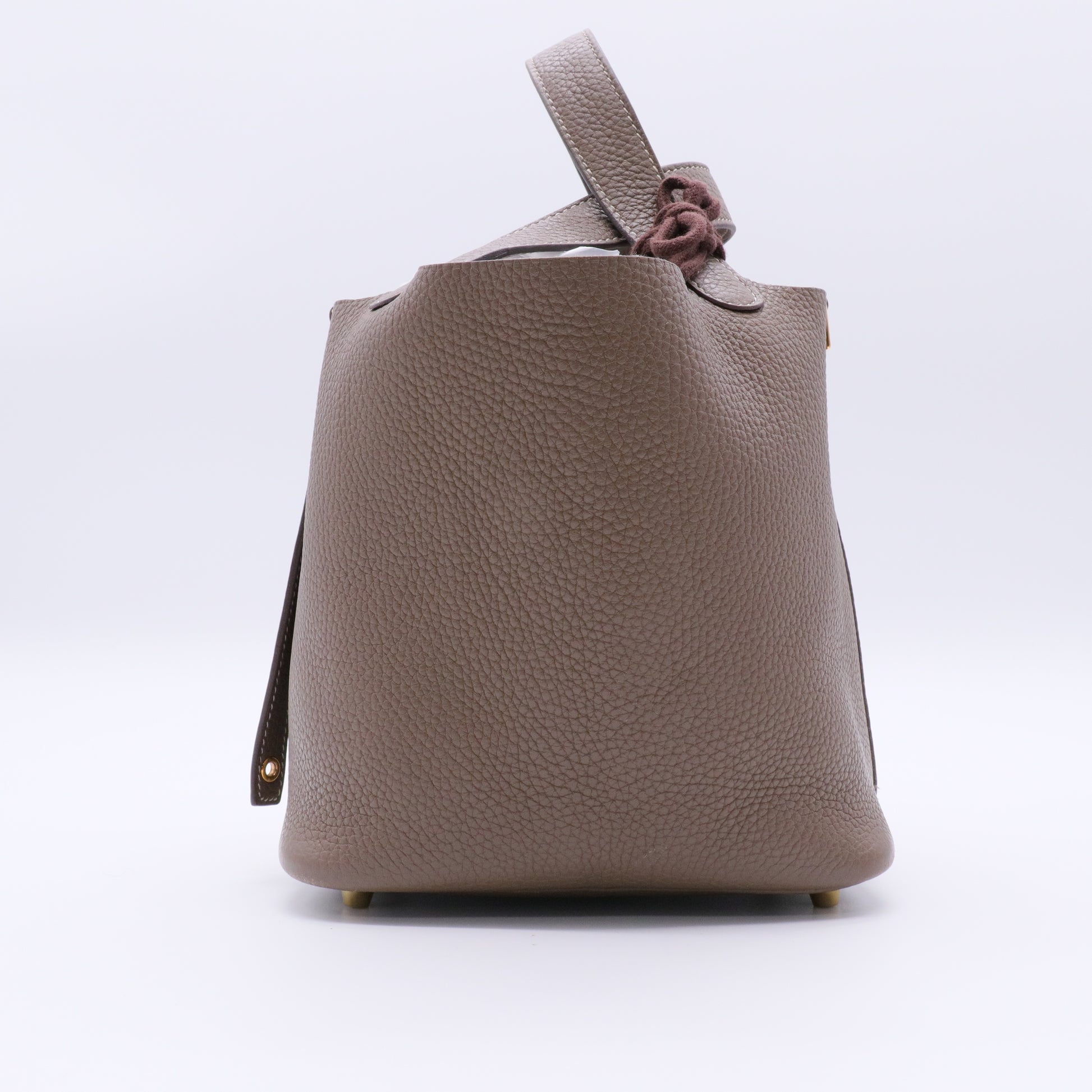 Taurillon Clemence Picotin Lock 18 PM Etoupe twins