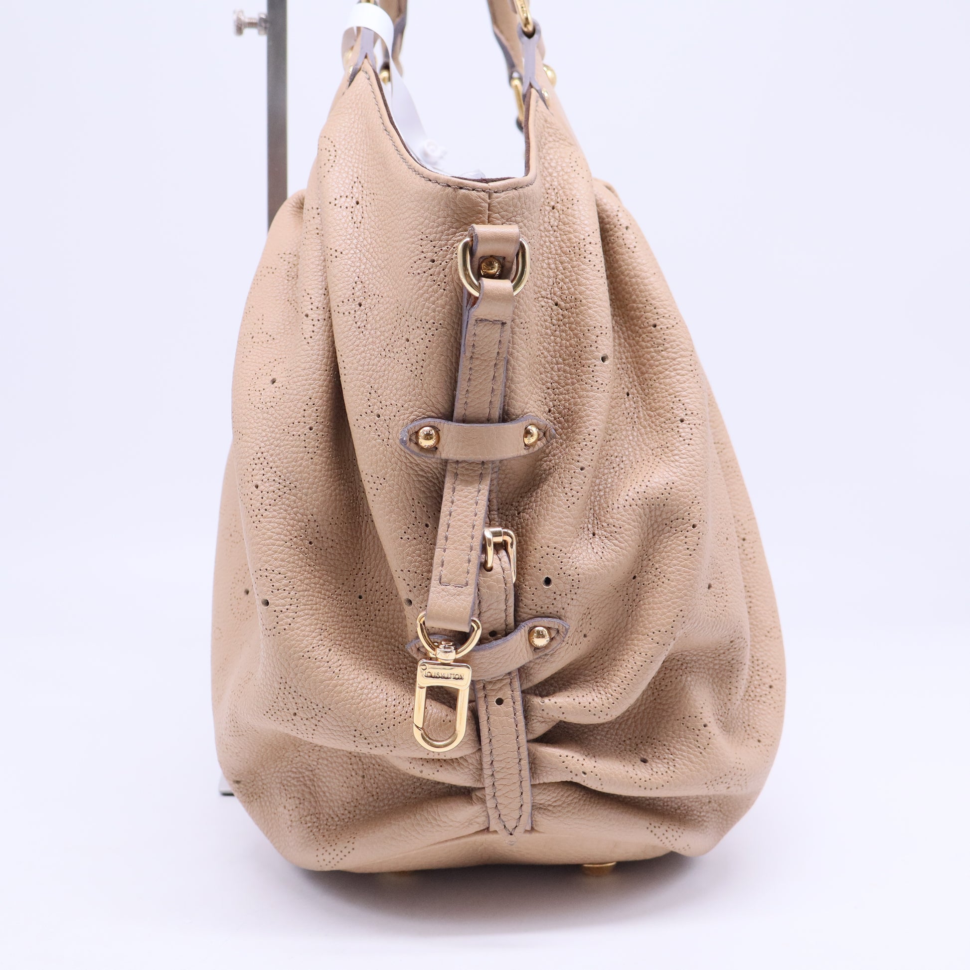 Beige Monogram Mahina Leather Surya L Bag B20121