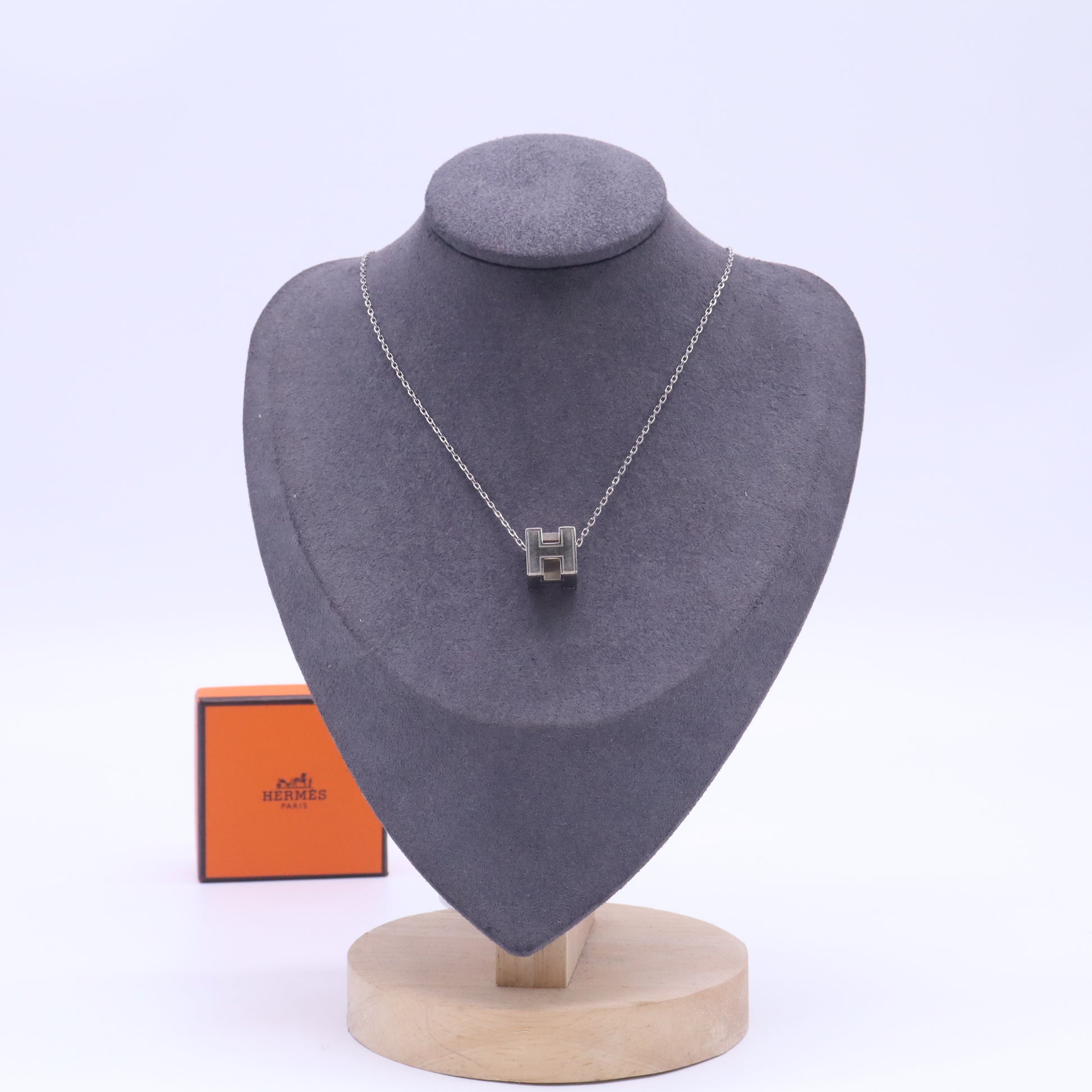Hermes Cage d'H Pendant Necklace twins W23098