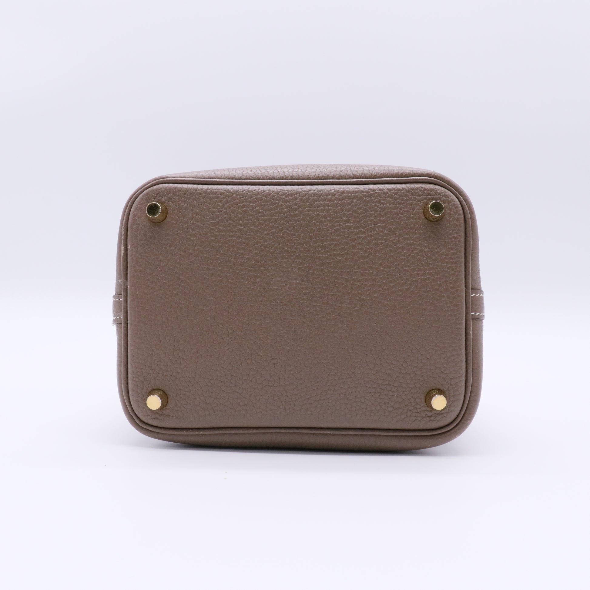 Taurillon Clemence Picotin Lock 18 PM Etoupe twins