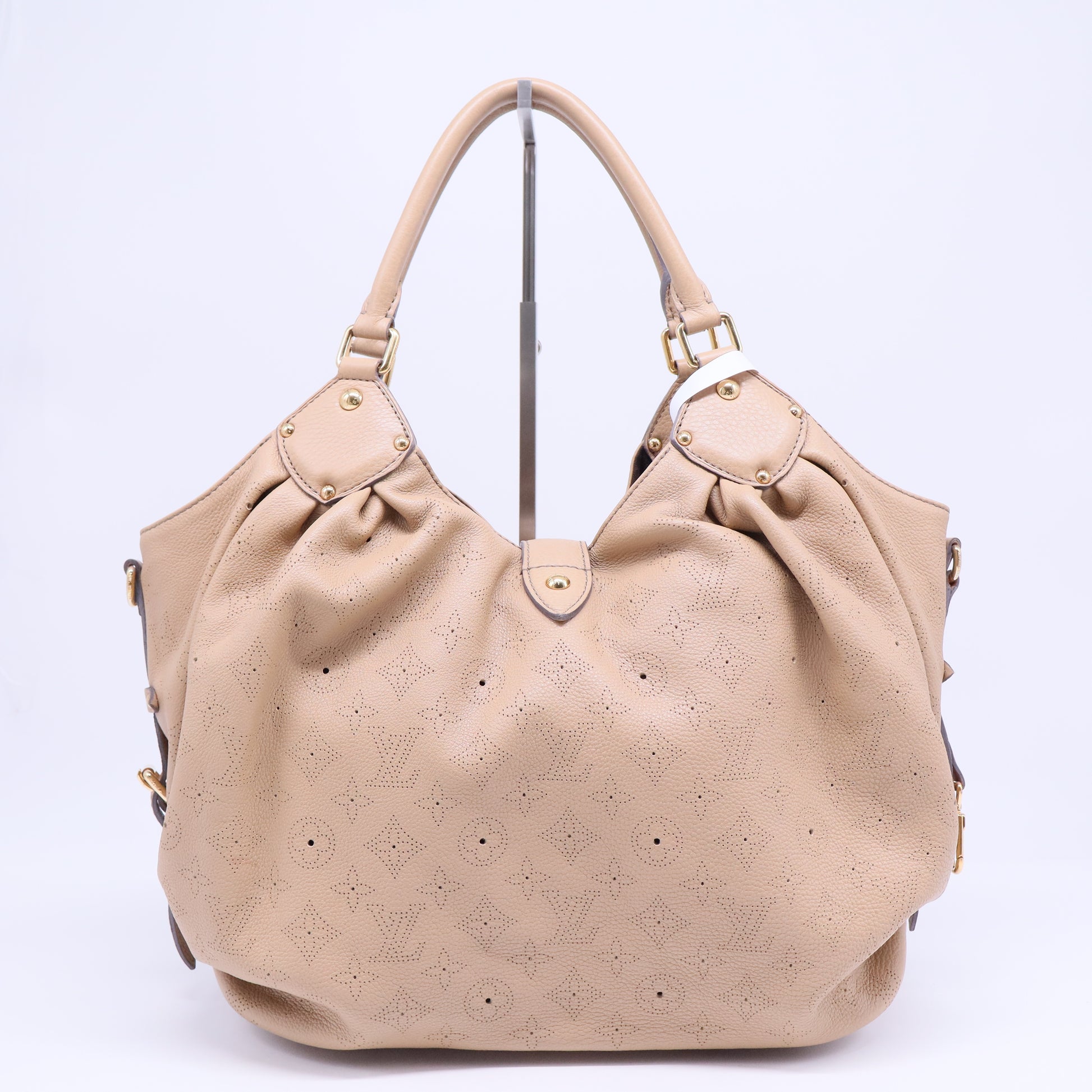 Beige Monogram Mahina Leather Surya L Bag B20121