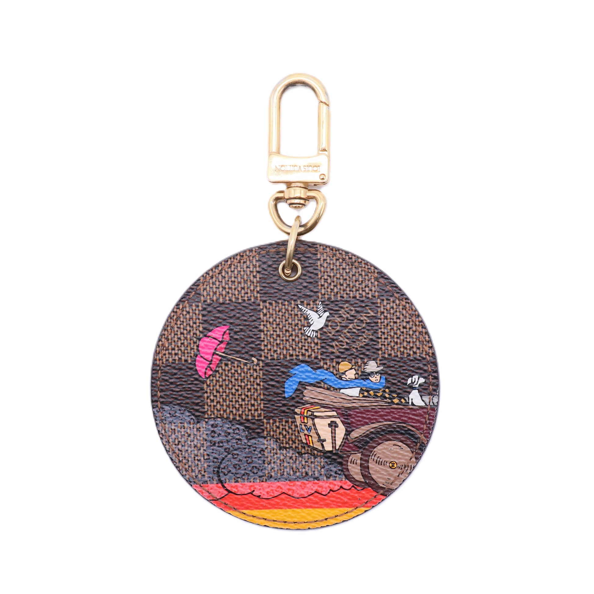 Damier Canvas Illustre Travel Key Holder and Bag Charm