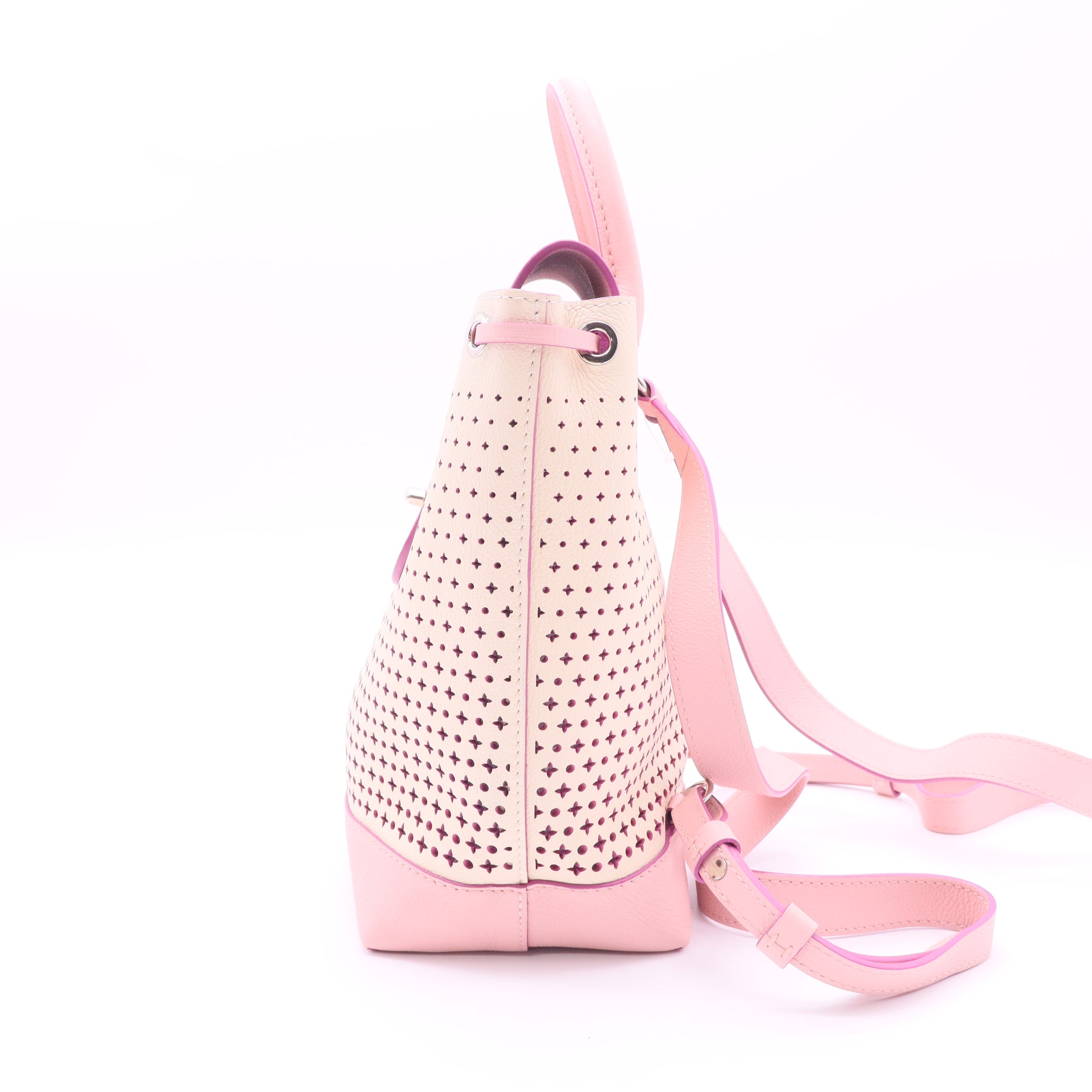 Lockme Backpack Medium Beige Leather twins
