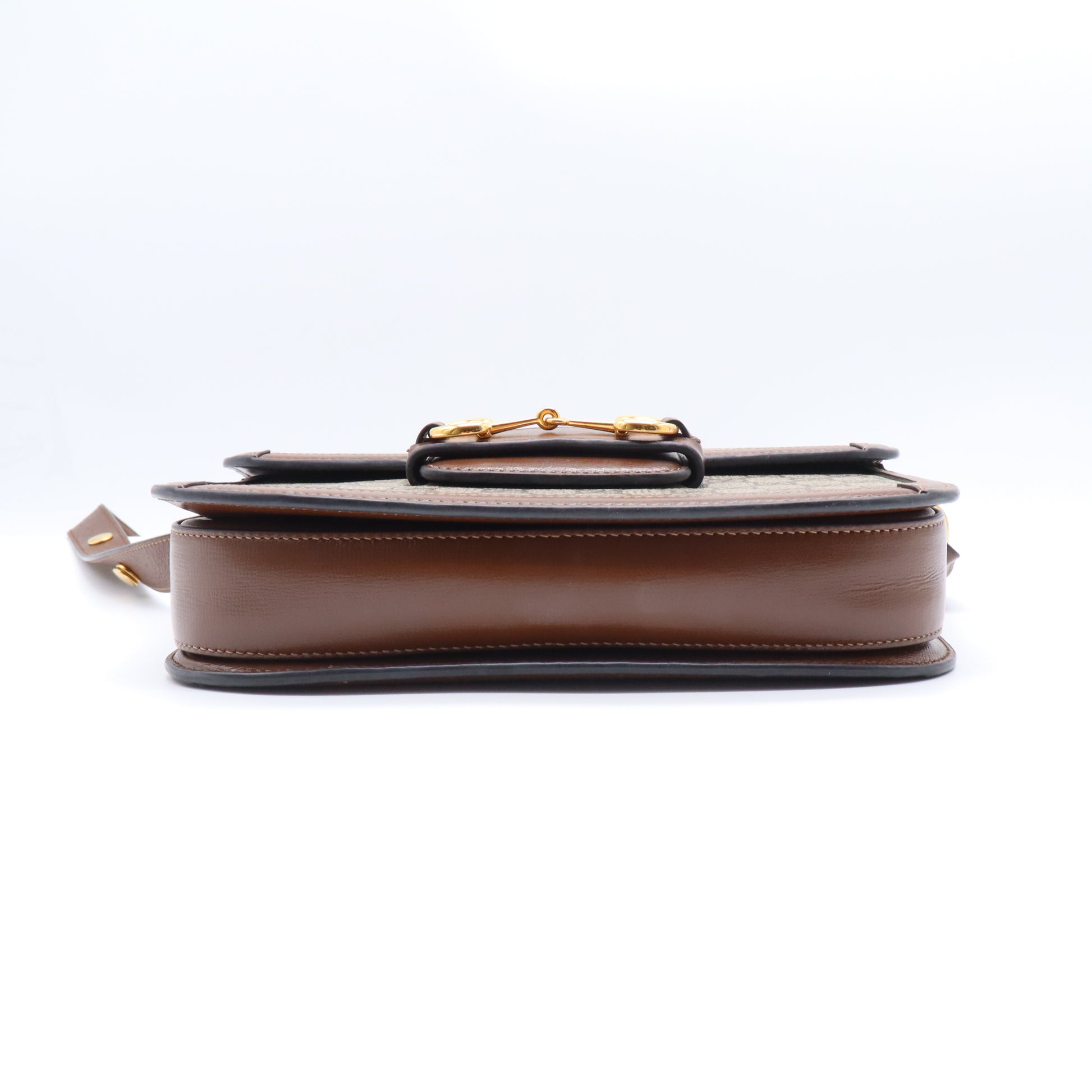 GG Supreme Monogram Horsebit 1955 Shoulder Bag Beige Brown Sugar B22286