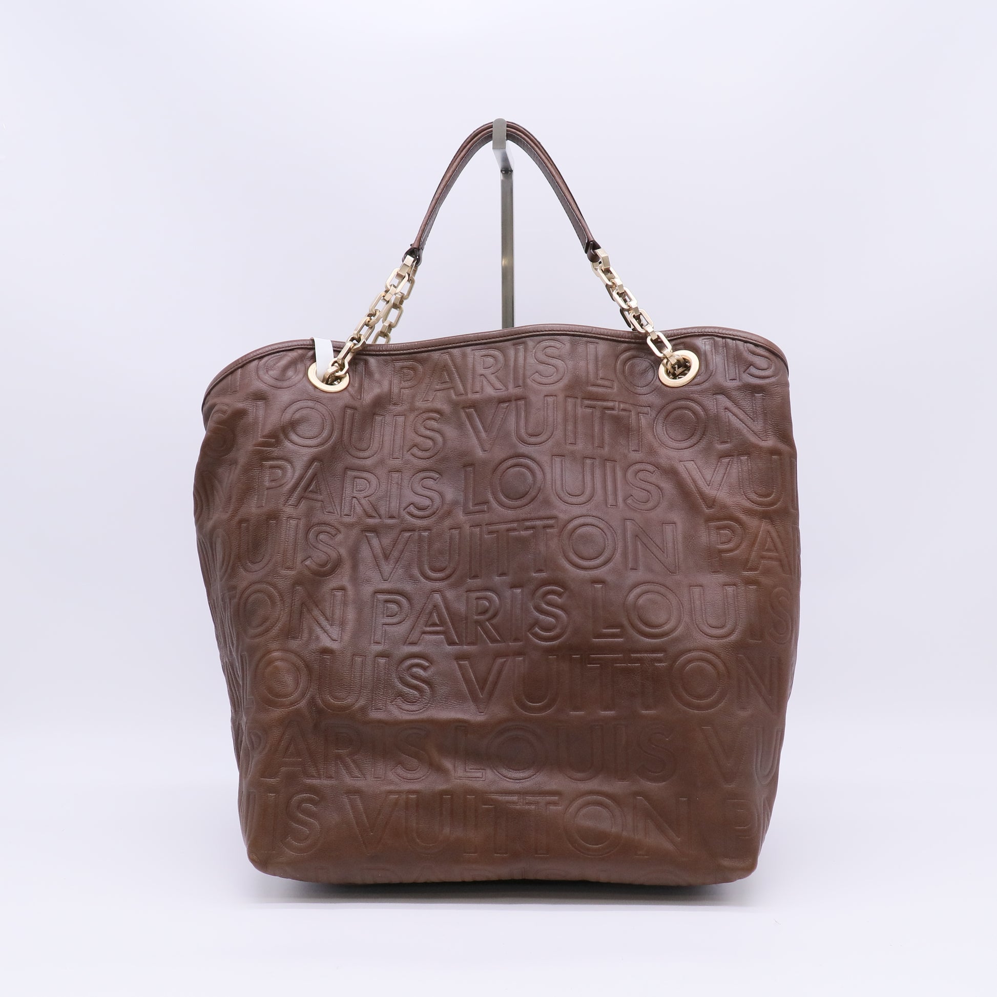 Louis Vuitton Limited Edition Chocolate Leather Paris Souple Whisper GM Bag twins B23946
