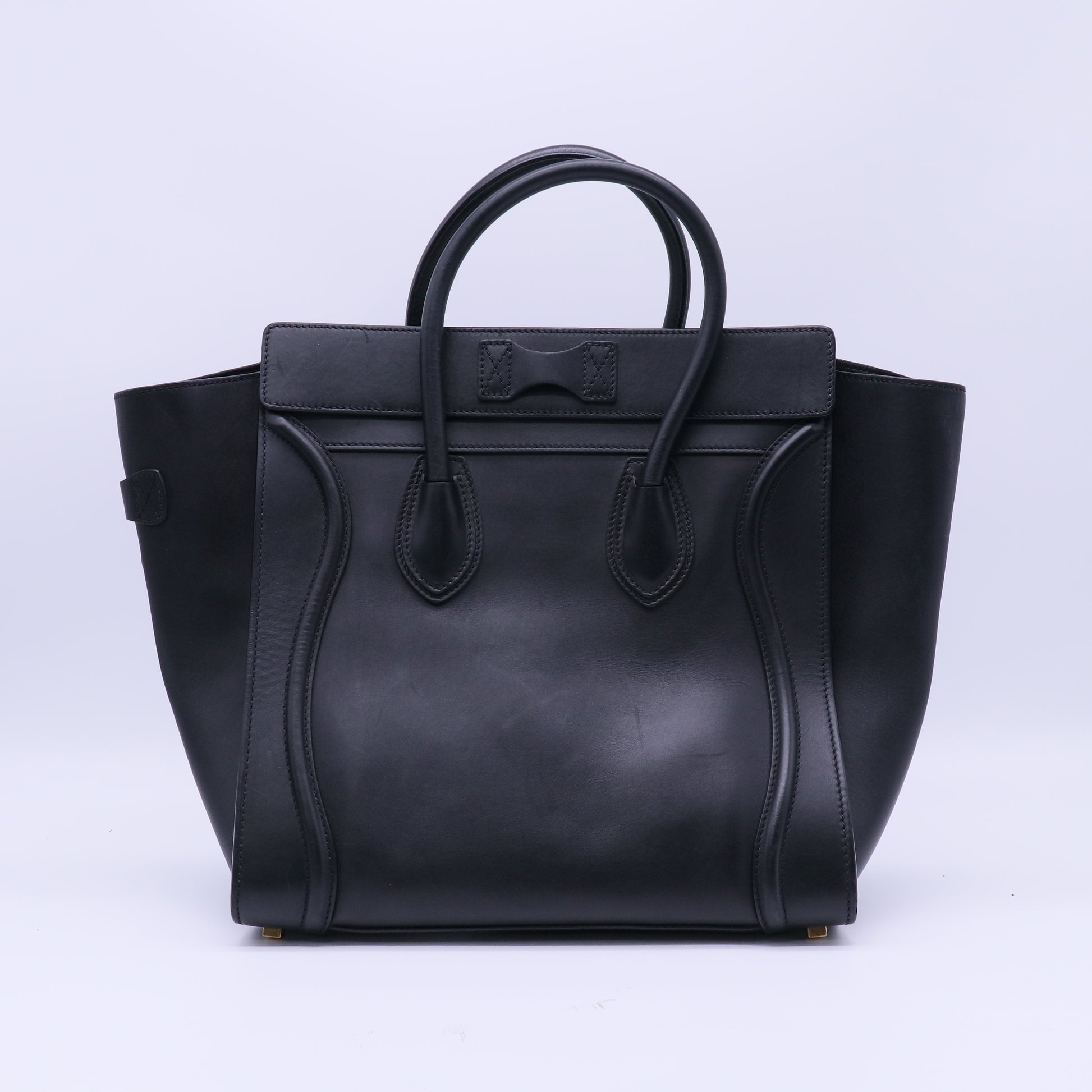 Celine Black Smooth Calfskin Leather Large Luggage Tote Bag twins B20324