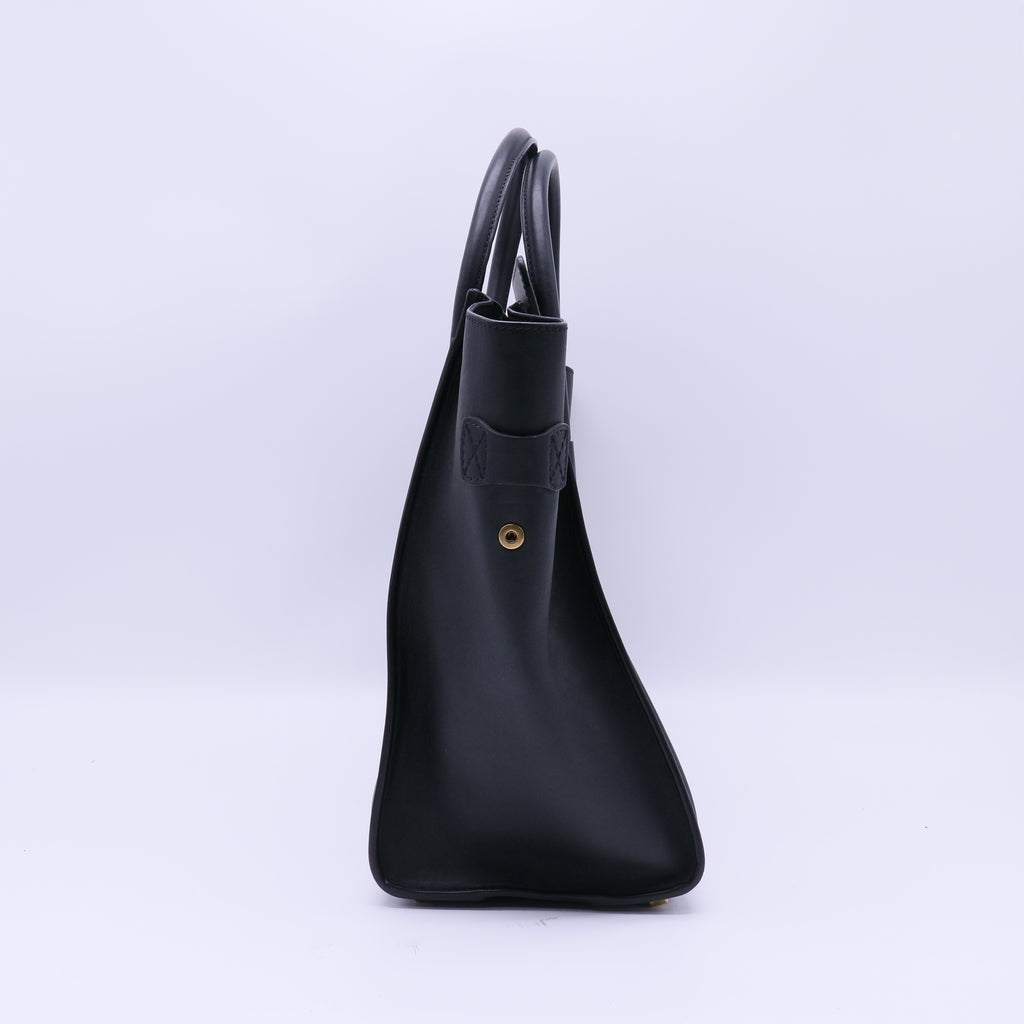 Celine Black Smooth Calfskin Leather Large Luggage Tote Bag twins B20324