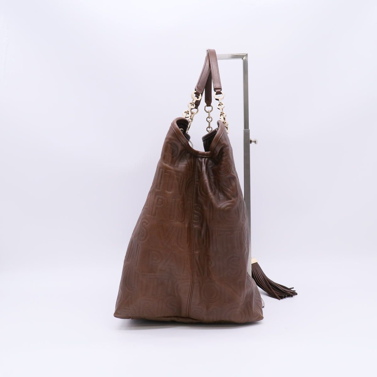 Louis Vuitton Limited Edition Chocolate Leather Paris Souple Whisper GM Bag twins B23946