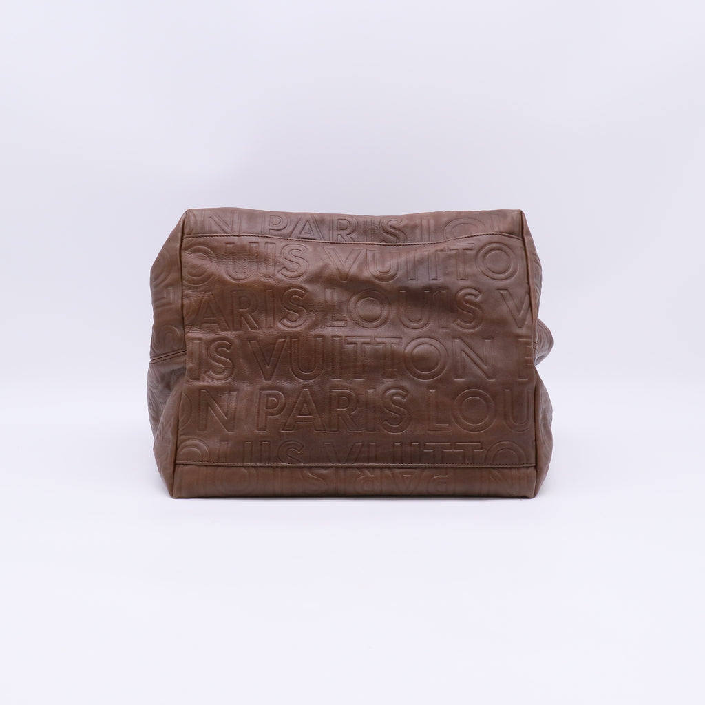 Louis Vuitton Limited Edition Chocolate Leather Paris Souple Whisper GM Bag twins B23946