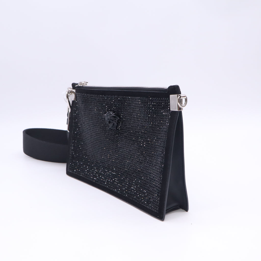 Versace Palazzo Strass Crystal Medusa Clutch Pouch Bag B24073