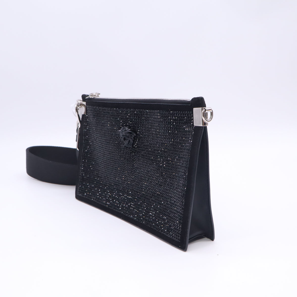 Versace Palazzo Strass Crystal Medusa Clutch Pouch Bag B24073