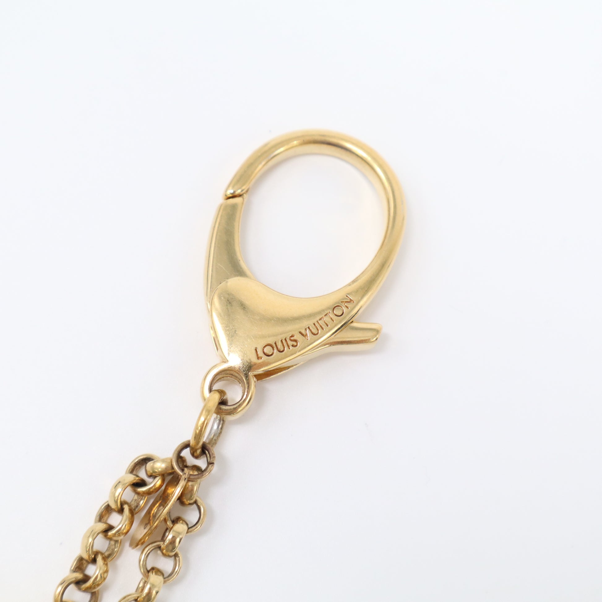 Cream & Gold Monogram Whirly Flower Bag Charm W21963