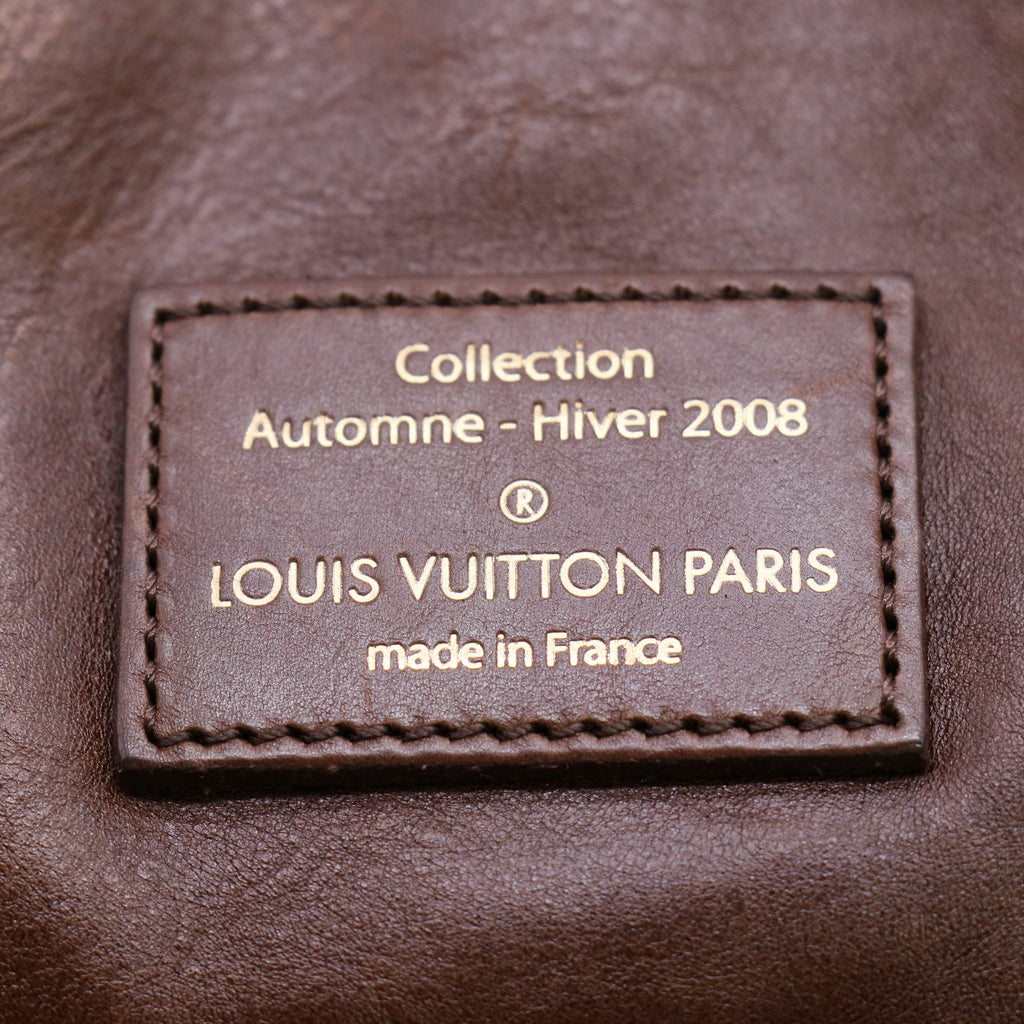 Louis Vuitton Limited Edition Chocolate Leather Paris Souple Whisper GM Bag twins B23946
