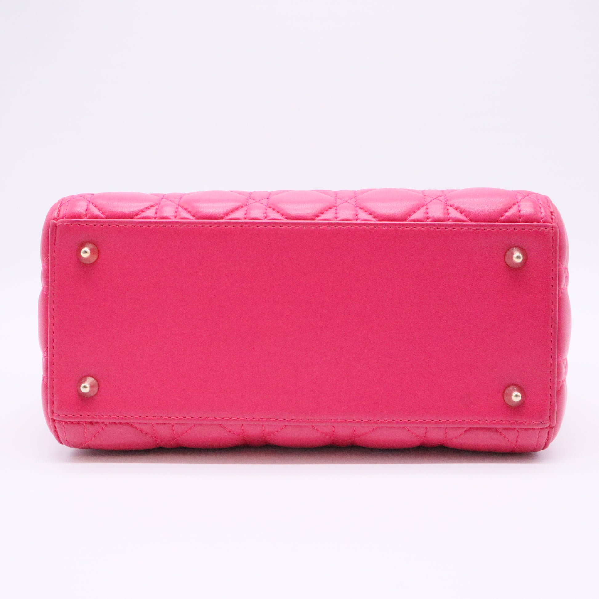 Dior Lambskin Cannage Medium Lady Dior Fuchsia