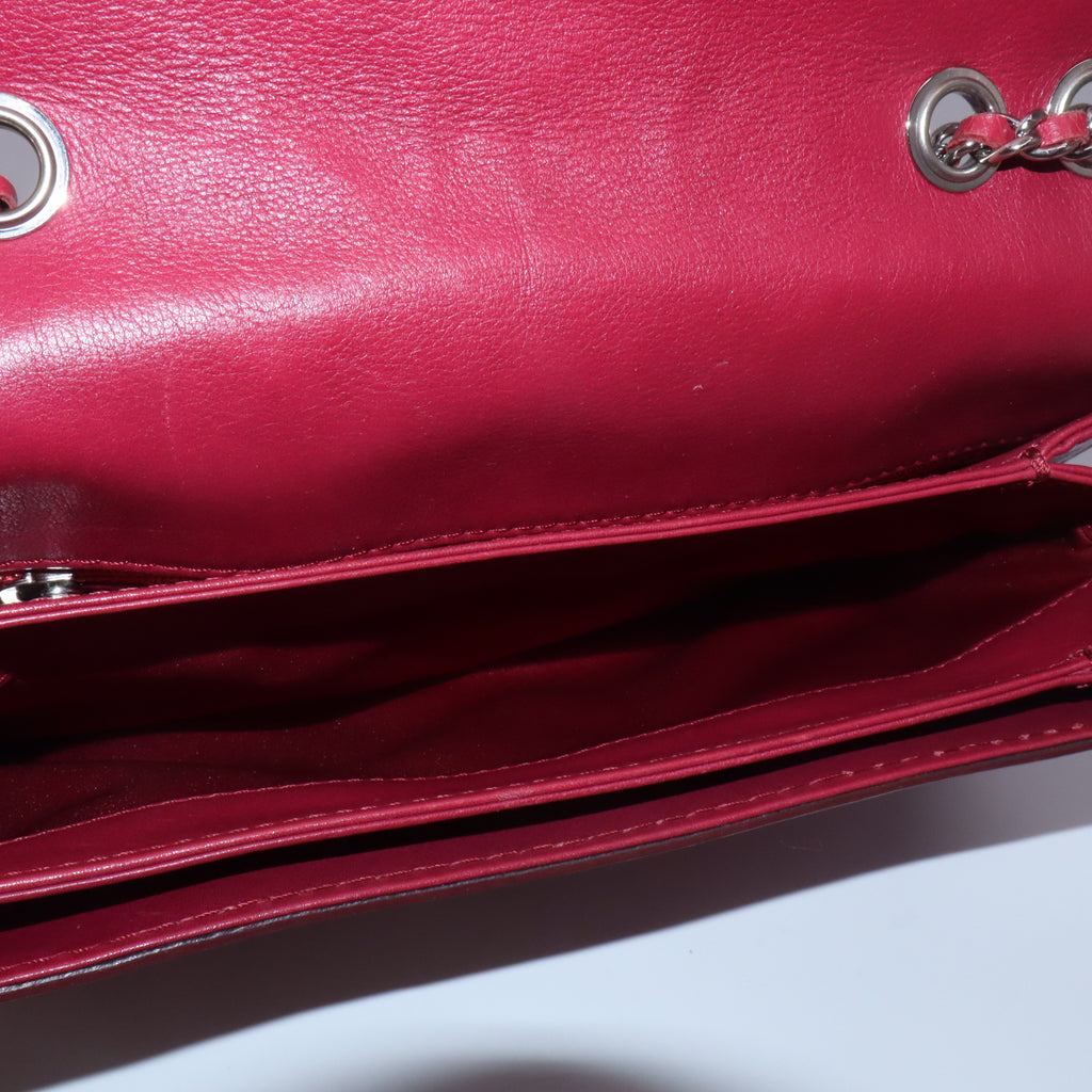 Chanel Red Double Stitch Calfskin French Riviera Single Flap Leather Twins LDJ5021