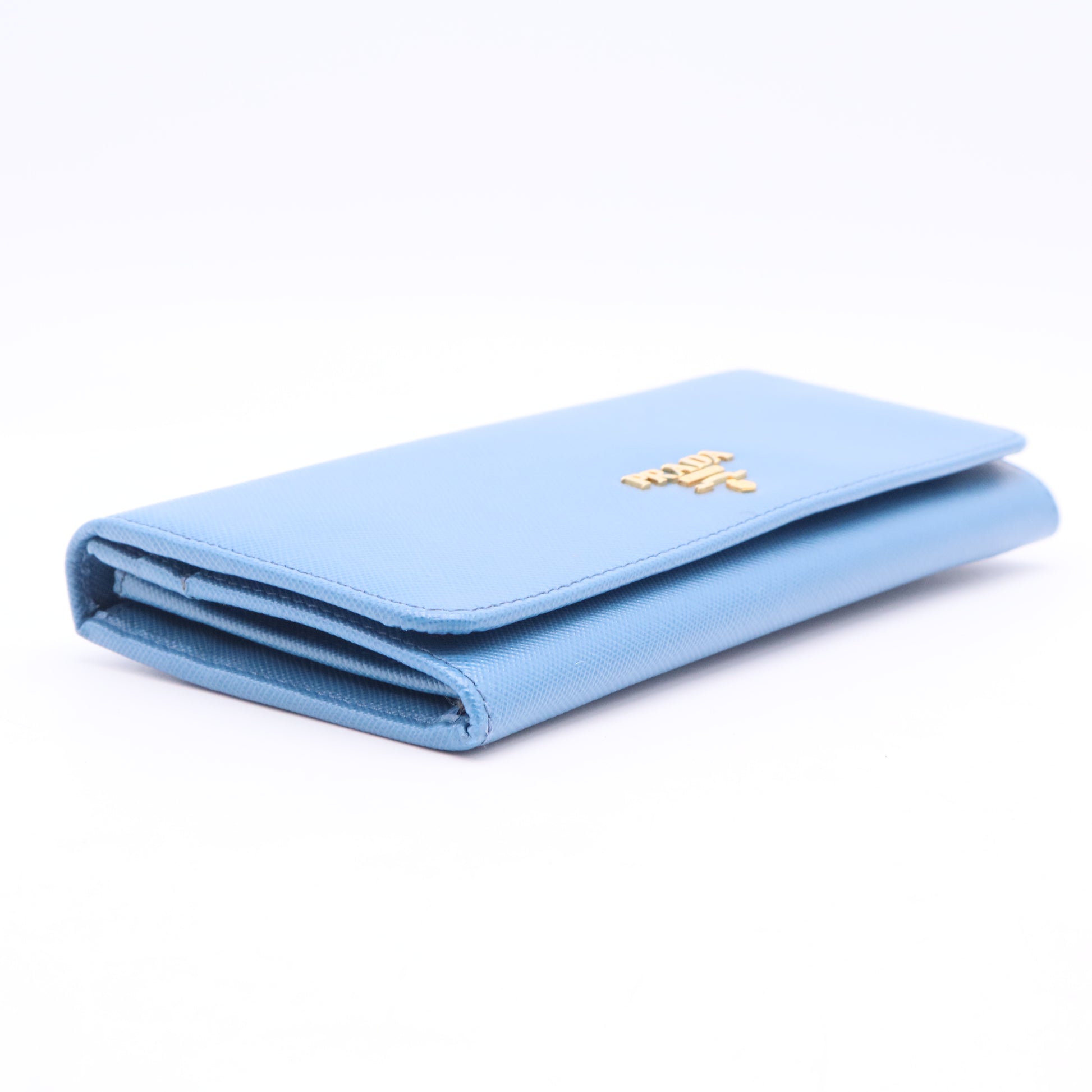 Blue Saffiano leather wallet