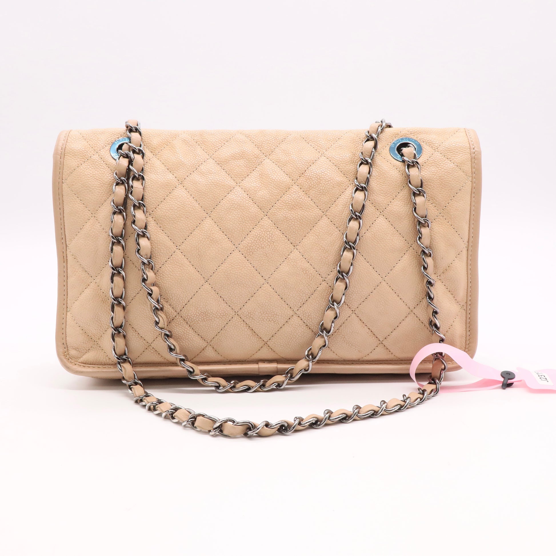 Chanel French Riviera Flap Bag Quilted Caviar Large twins