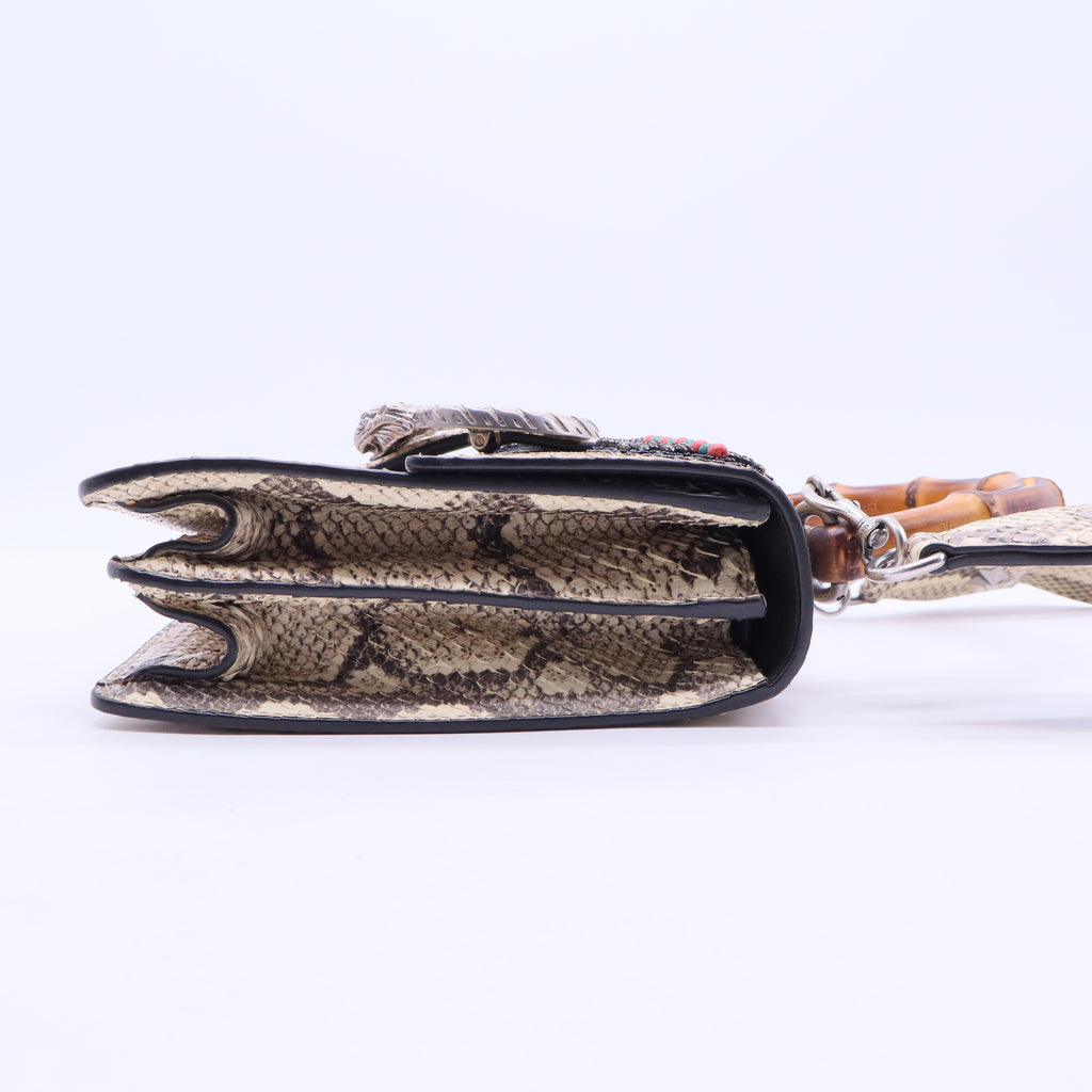 Dionysus Bamboo Top Handle Bag Embroidered Python Medium  Twins B20231