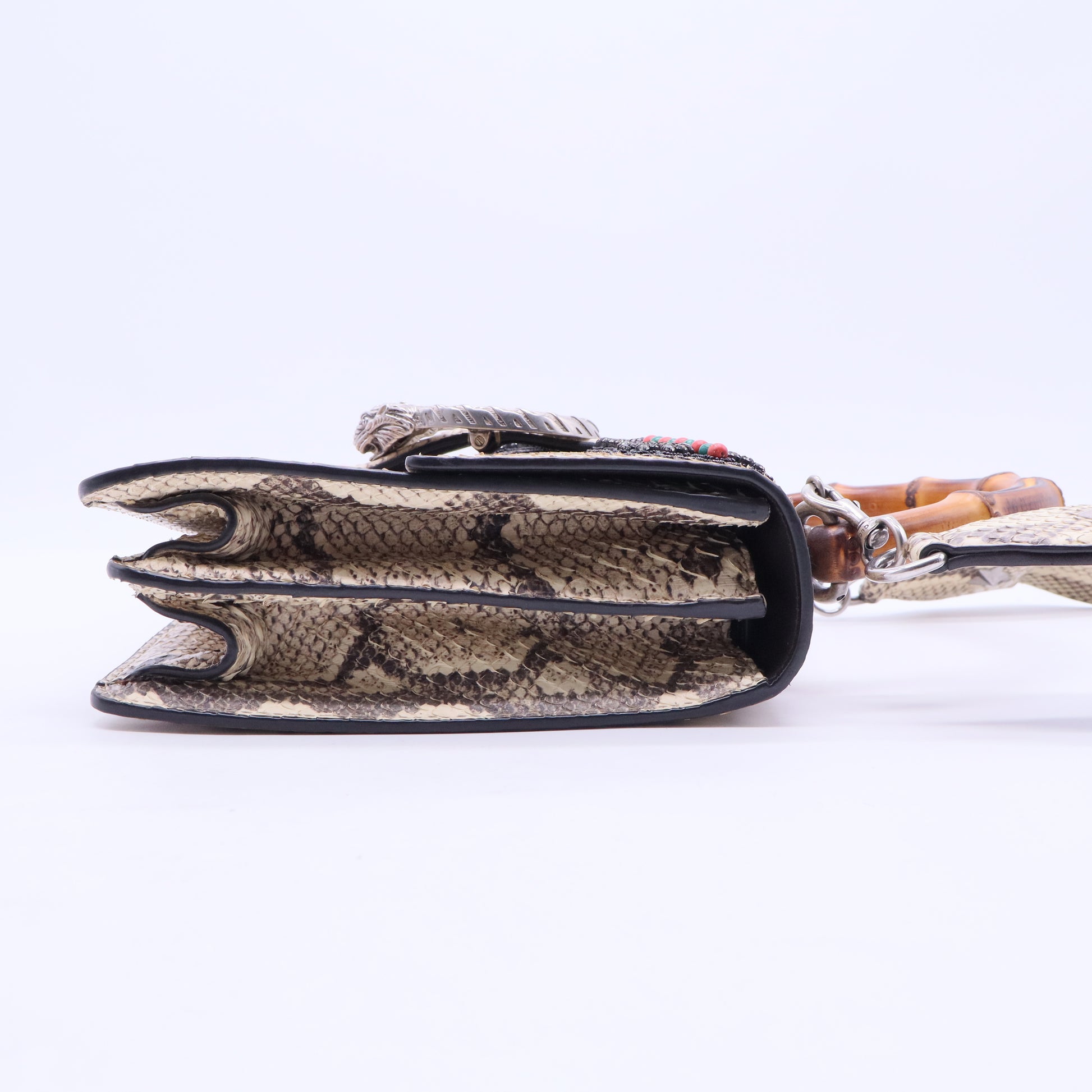 Dionysus Bamboo Top Handle Bag Embroidered Python Medium  Twins B20231
