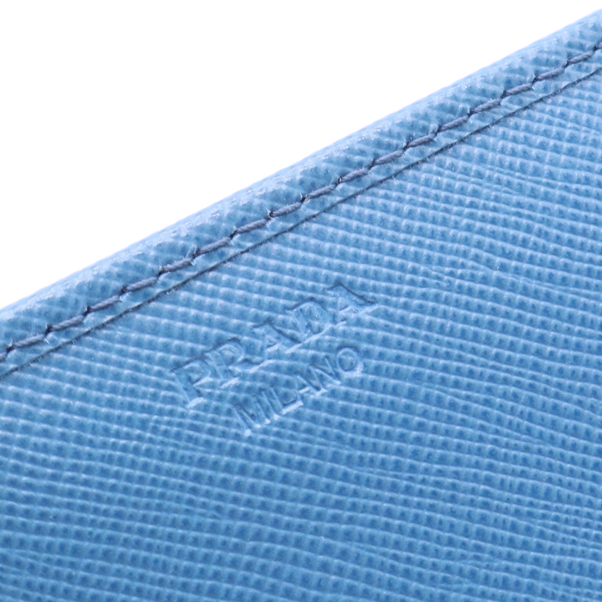 Blue Saffiano leather wallet