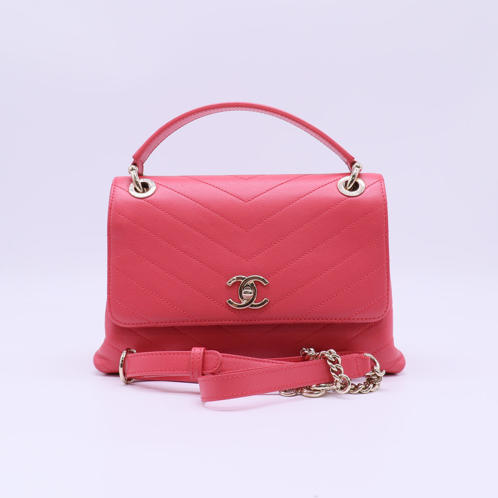 Chanel Chevron Chic Top Handle Flap Bag B22344