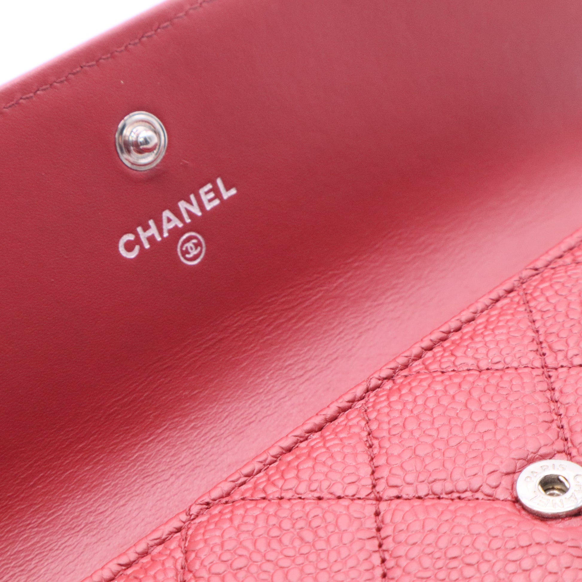 Chanel Boy Bag lambskin solid color quilted square shape double C clasp wallet twins