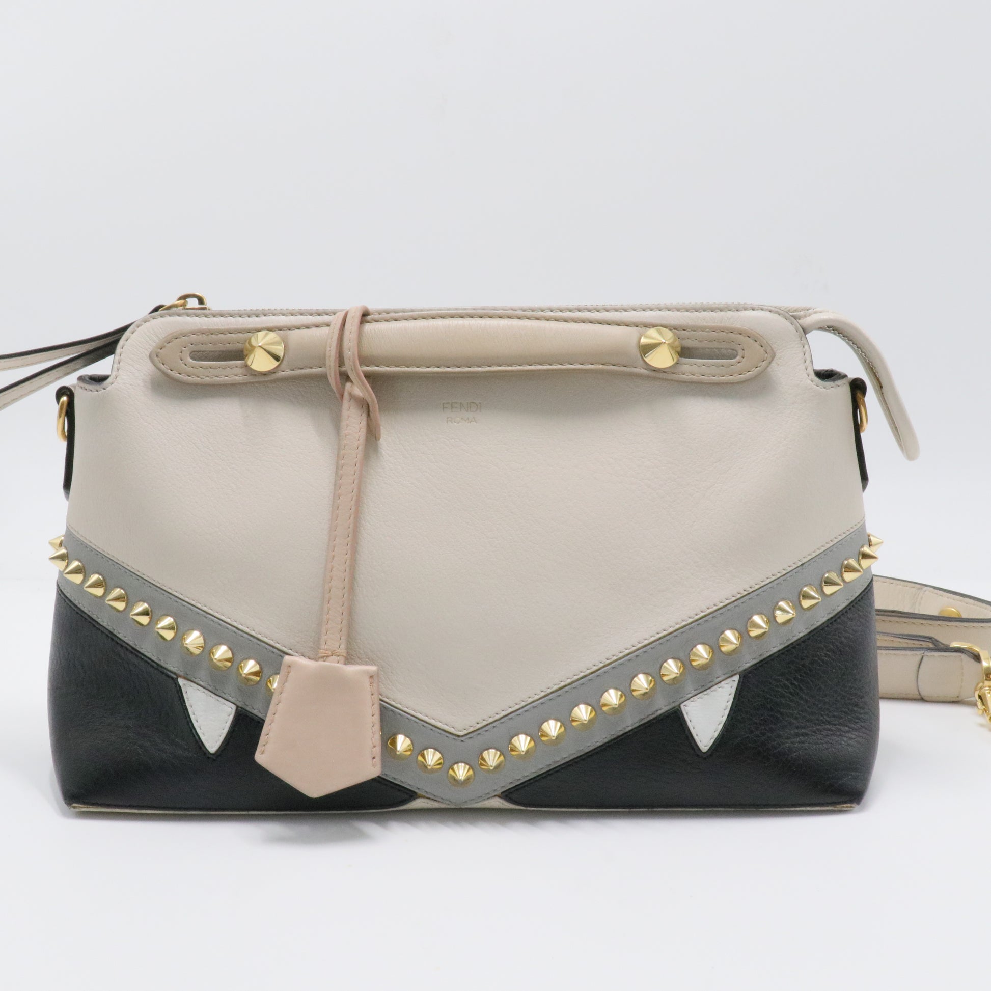 Monster By The Way Satchel Studded Leather Small