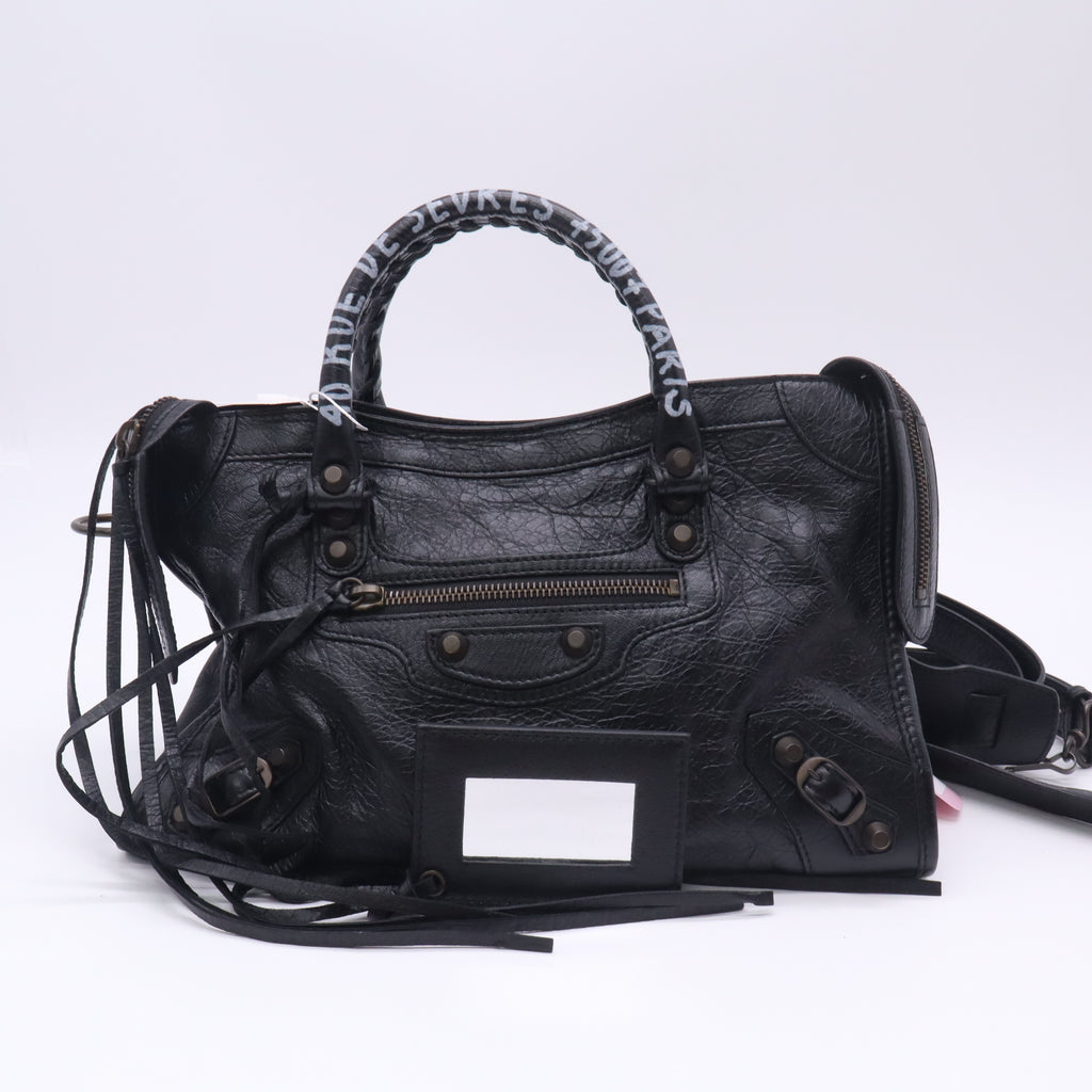 Balenciaga Agneau Arena Classic Black Hardware S City Black Twins LDJ5018