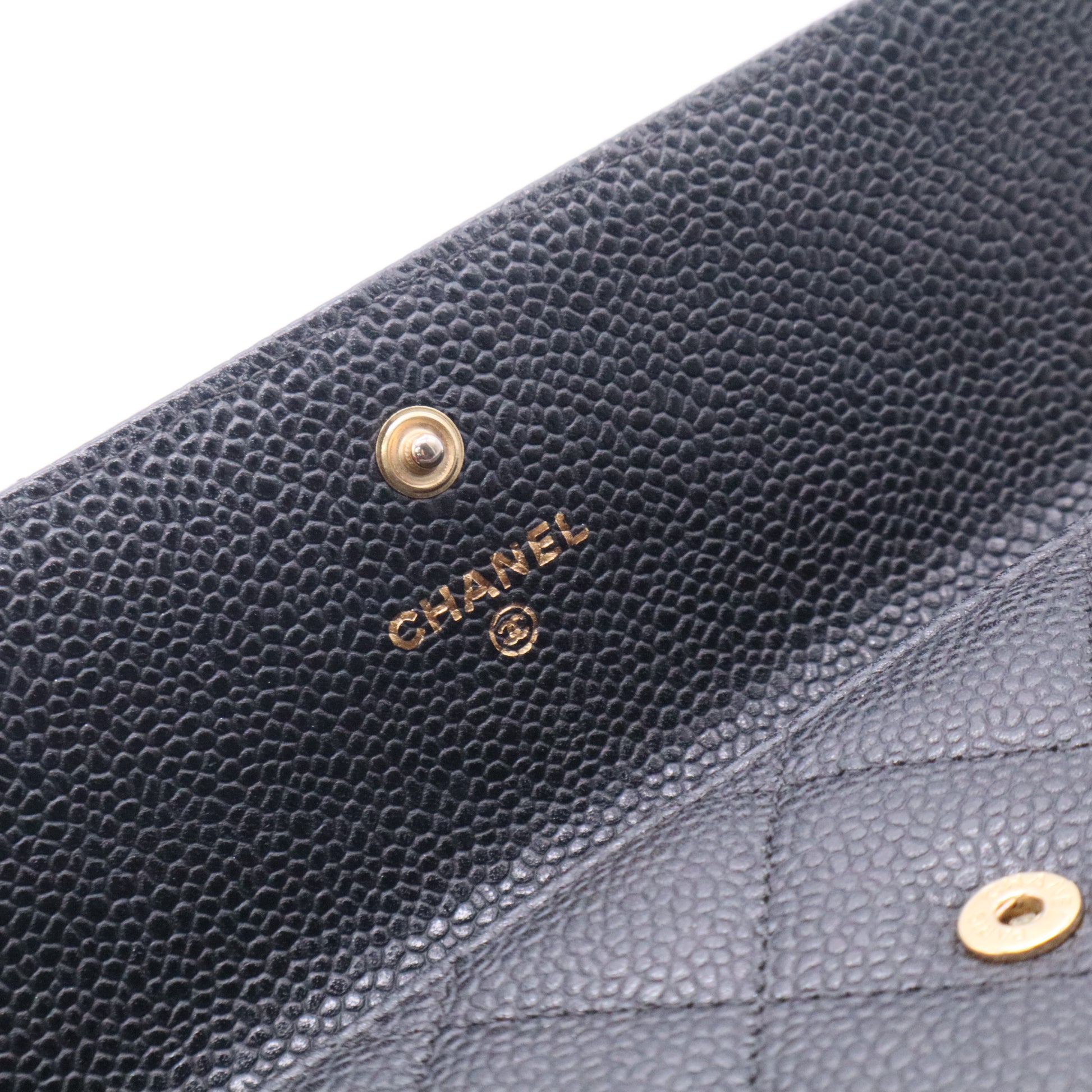 Caviar Skin Black Long Wallet Twins