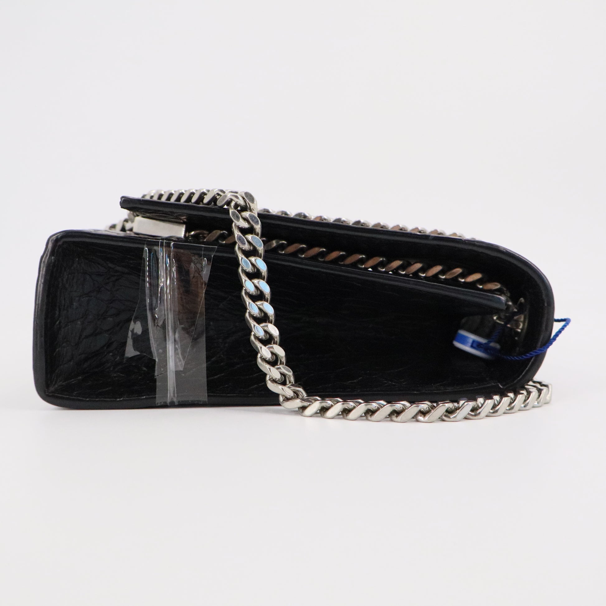 SAINT LAURENT Classic Monogram Tassel Crossbody Bag Crocodile Embossed Leather Medium Twins