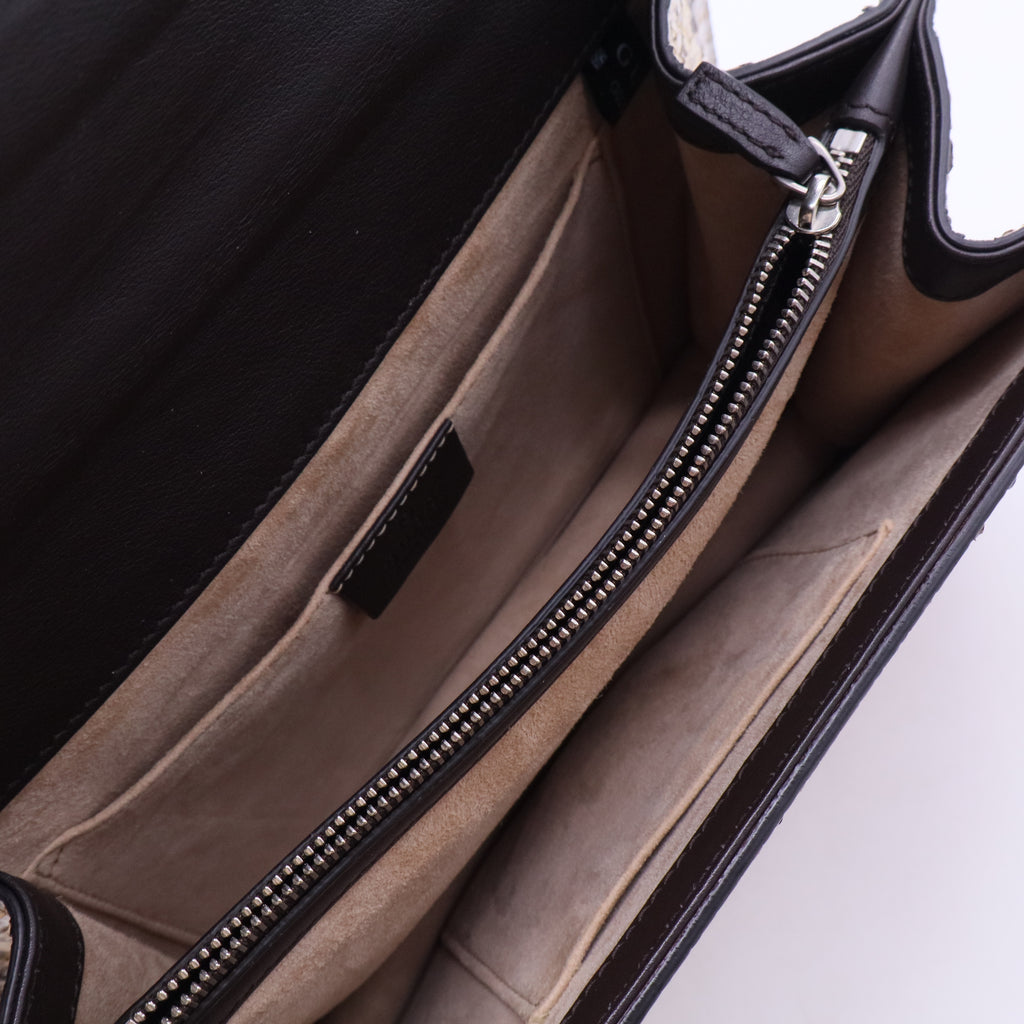 Dionysus Bamboo Top Handle Bag Embroidered Python Medium  Twins B20231