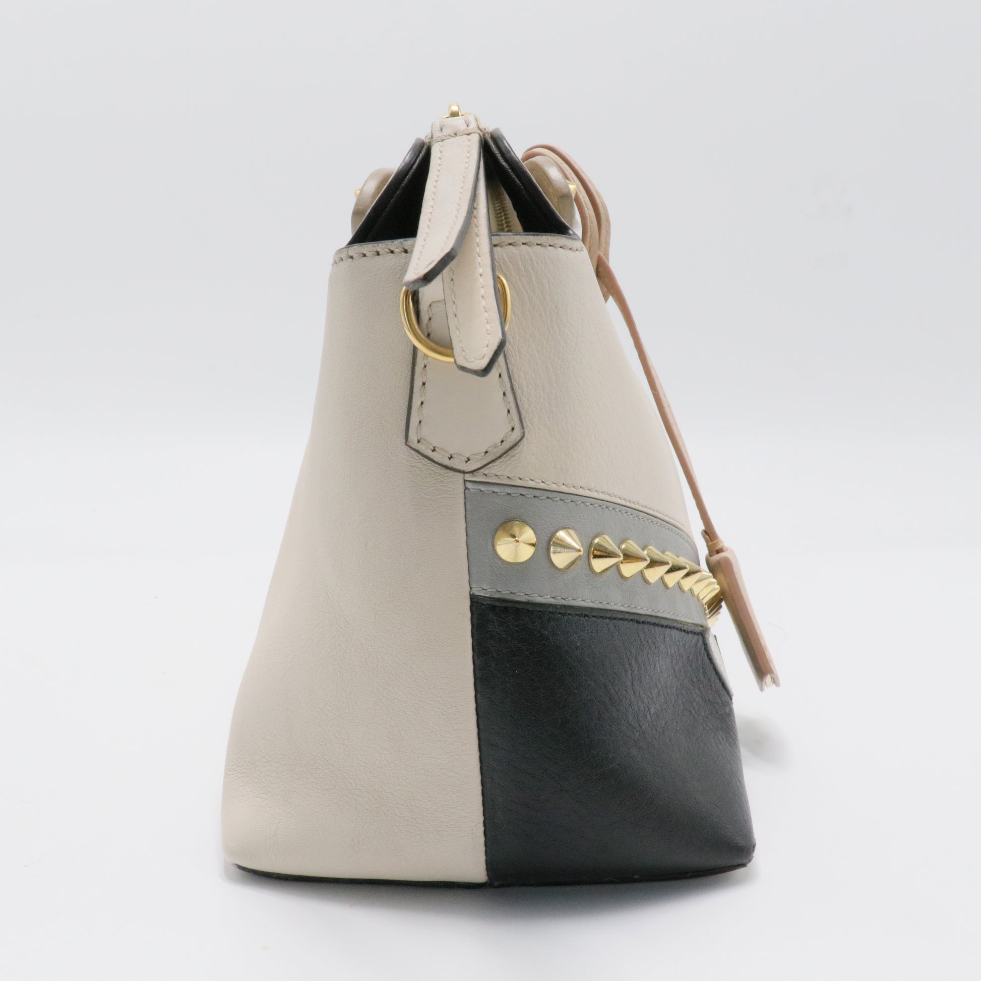 Monster By The Way Satchel Studded Leather Small
