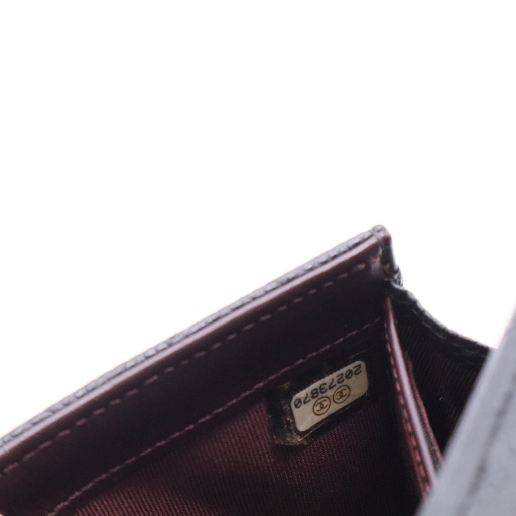 Caviar Skin Black Long Wallet Twins